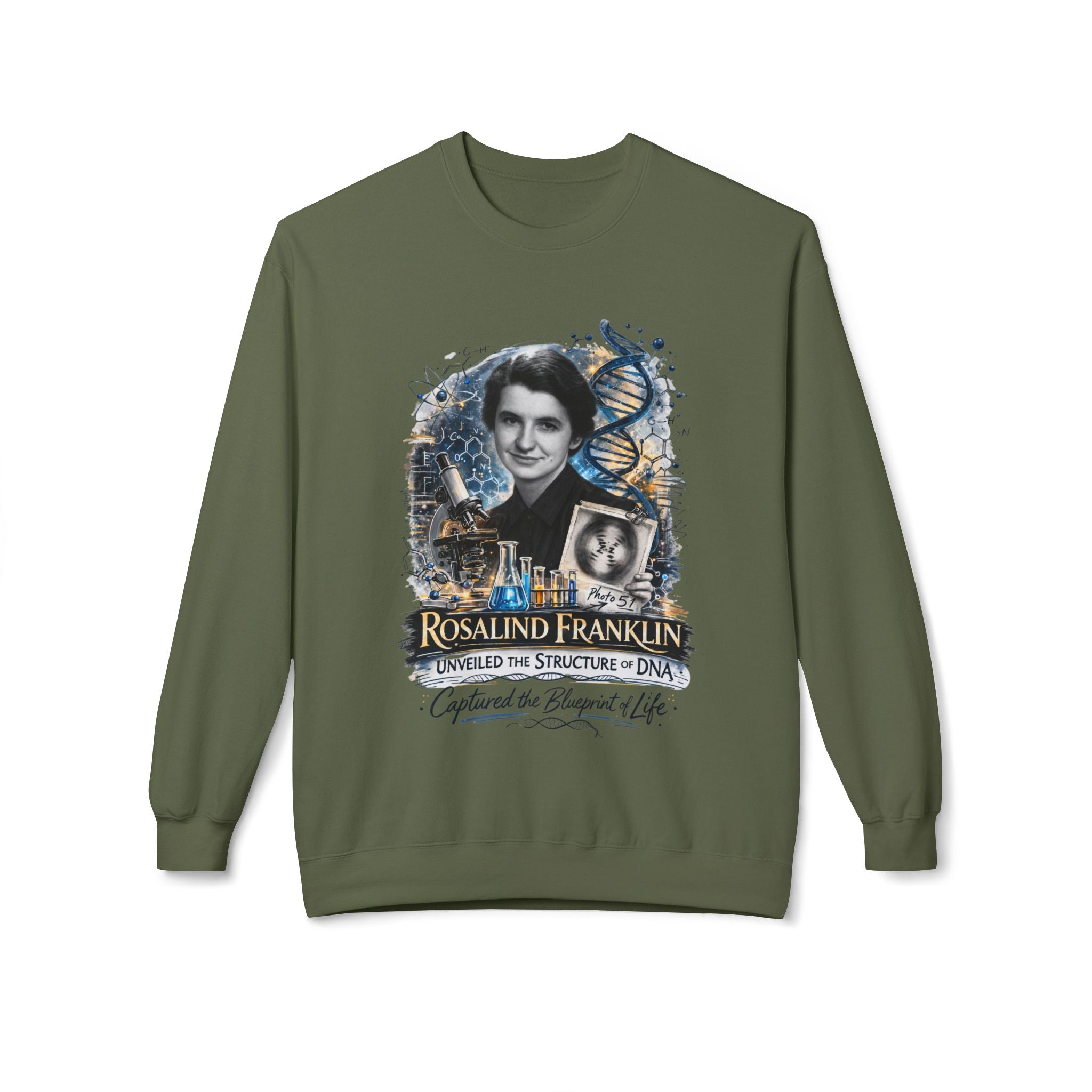Rosalind Franklin Chemist Crewneck Sweatshirt Scientist Tribute Pullover