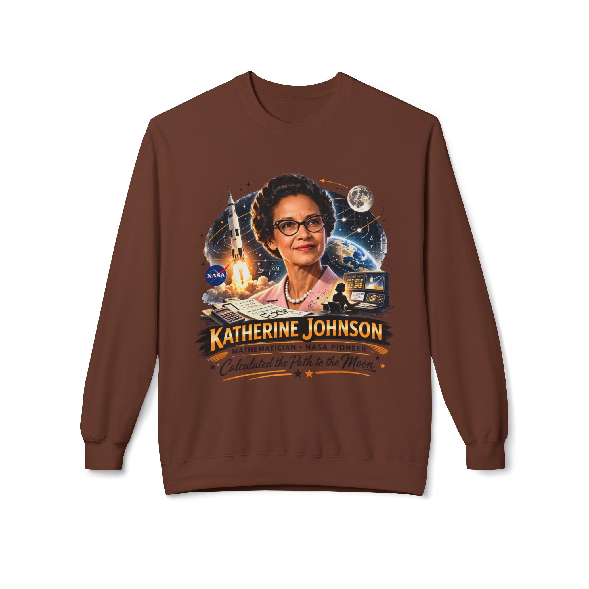Katherine Johnson Tribute Sweatshirt — NASA Mathematician 'Calculated the Path to the Moon' Crewneck