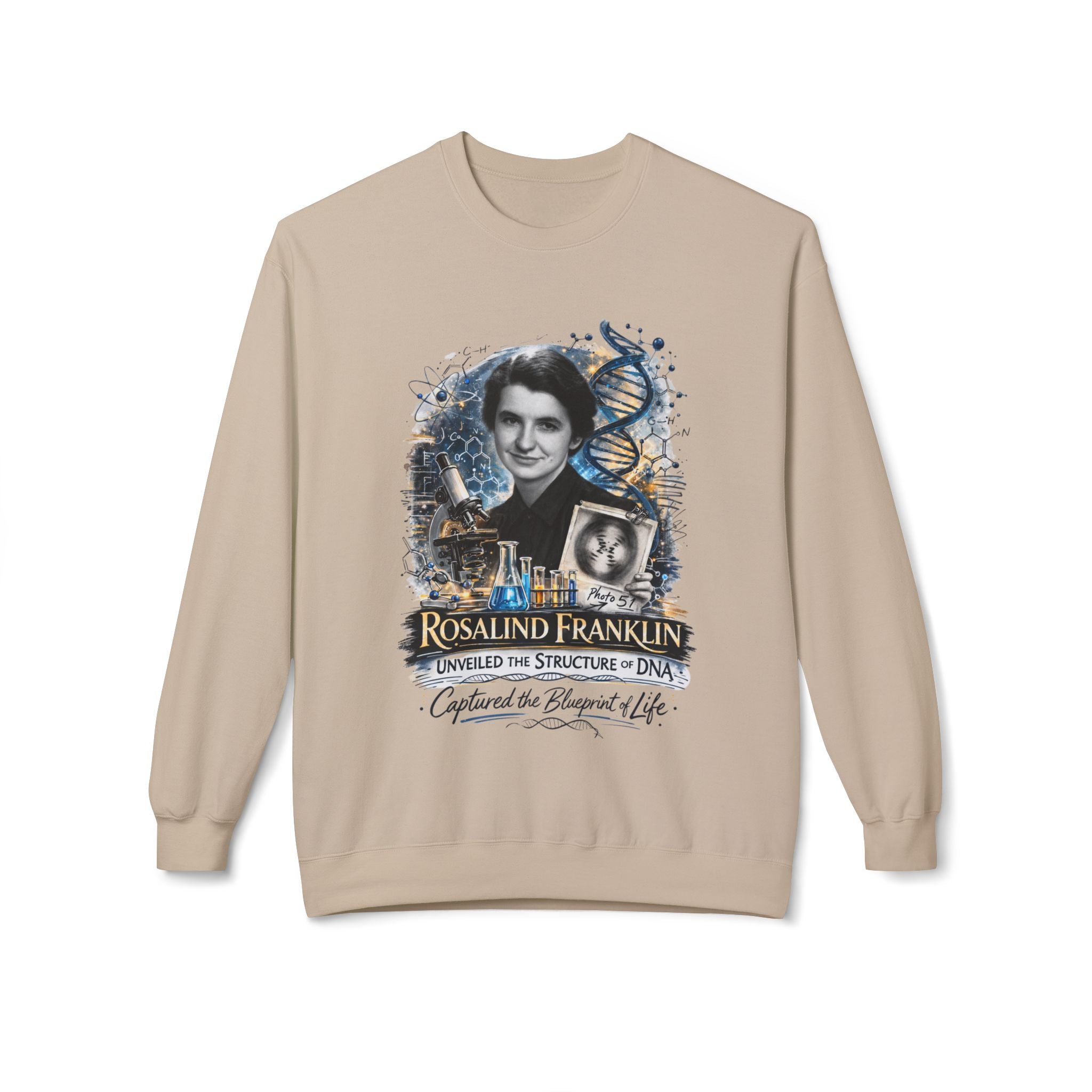 Rosalind Franklin Chemist Crewneck Sweatshirt Scientist Tribute Pullover