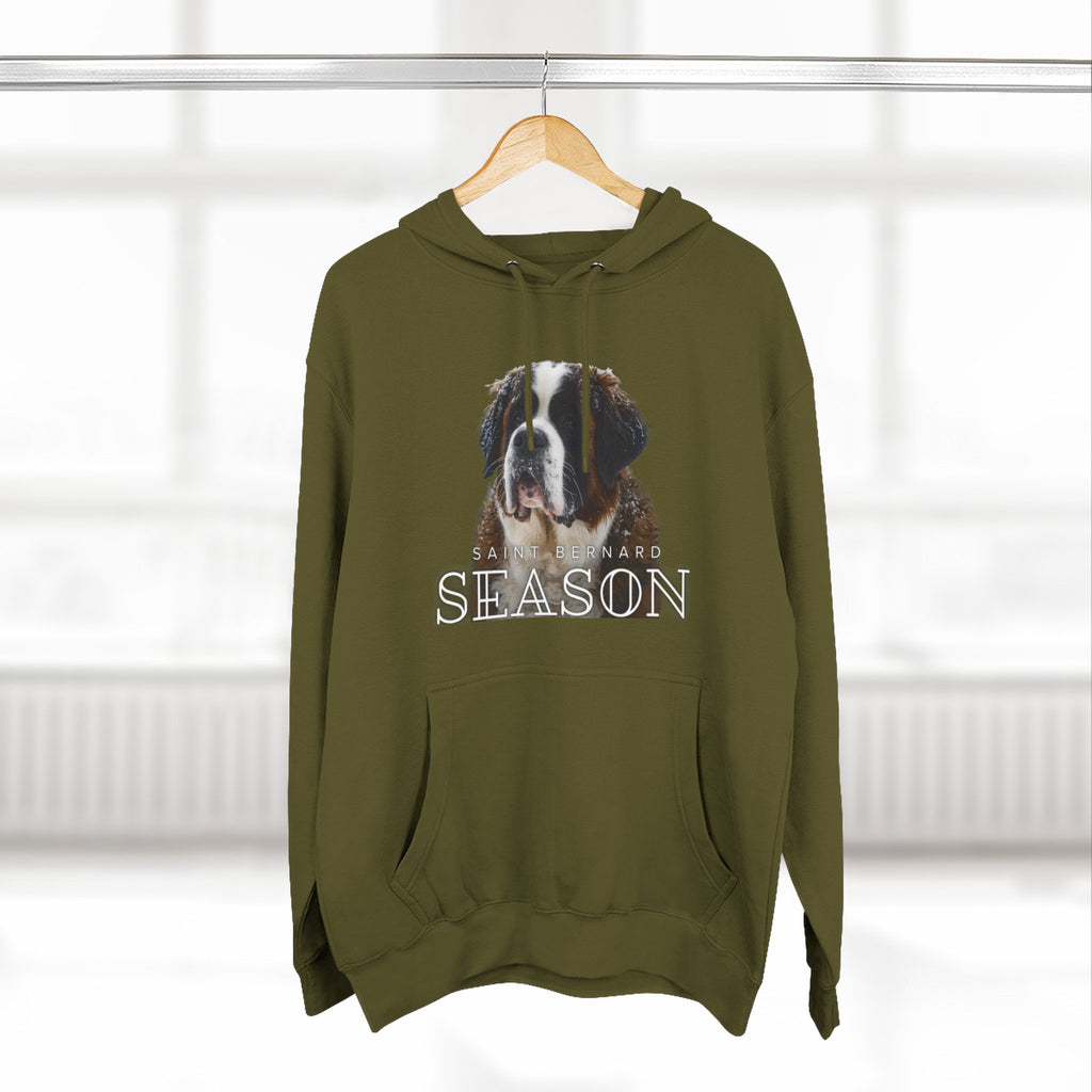 St. Bernard 'Season' Hoodie — Cozy Dog Portrait Fleece Hoodie