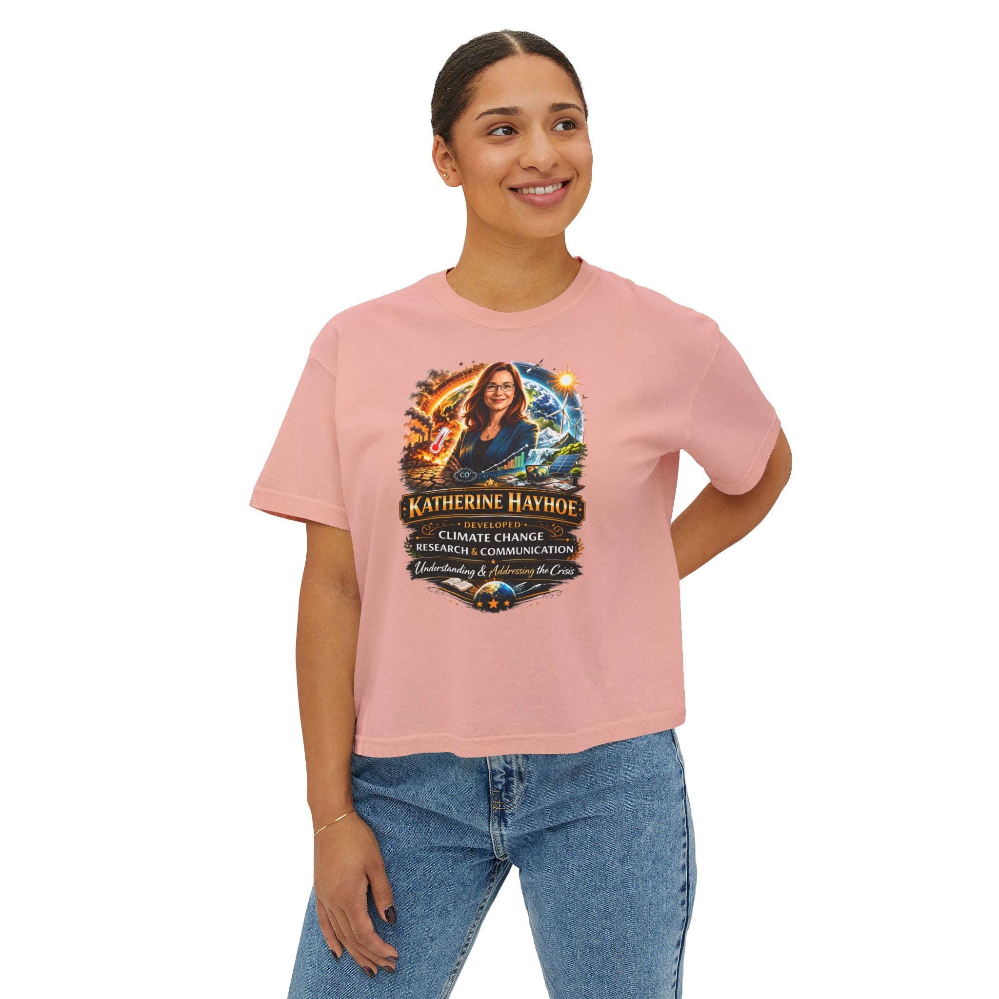 Katherine Hayhoe Climate Change Research - Boxy Graphic Shirt