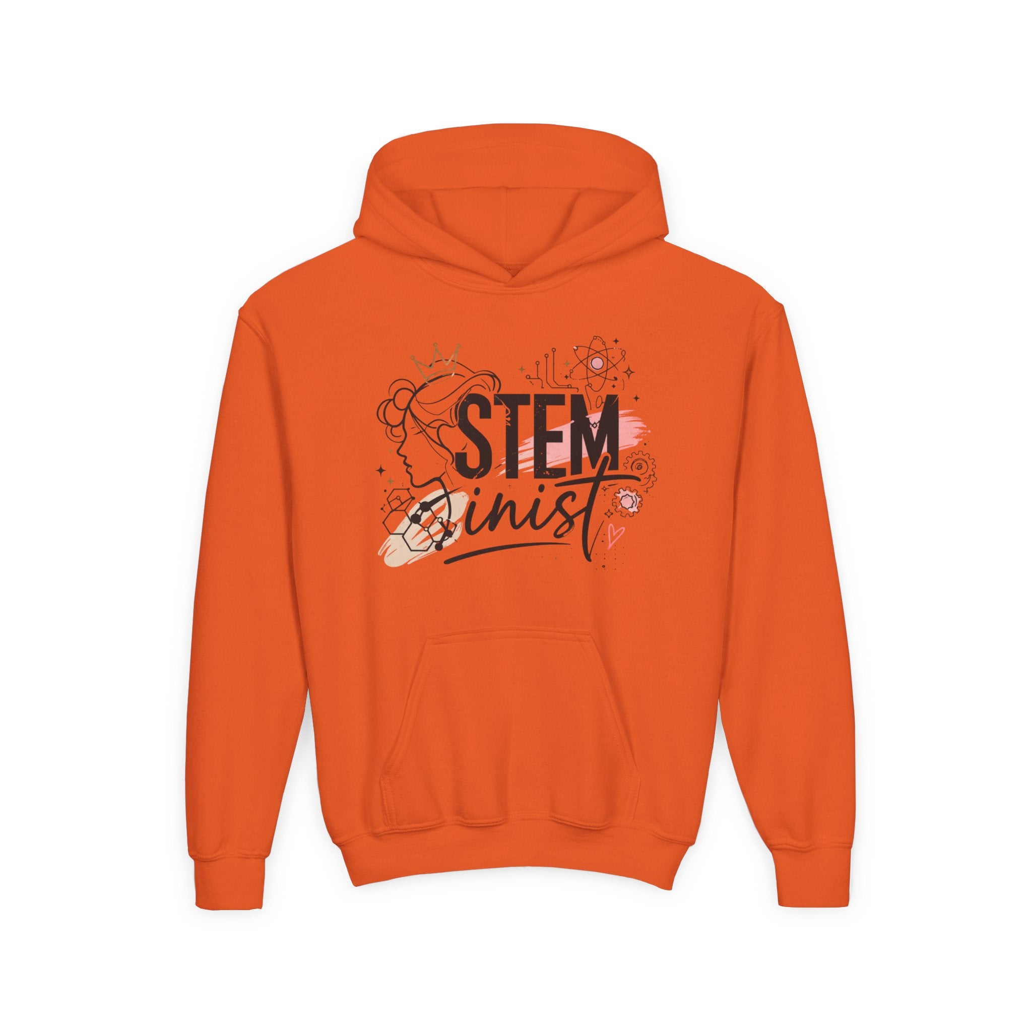 Youth STEMinist Crown Hoodie — Girls Science, Engineering, Math Empowerment Sweatshirt