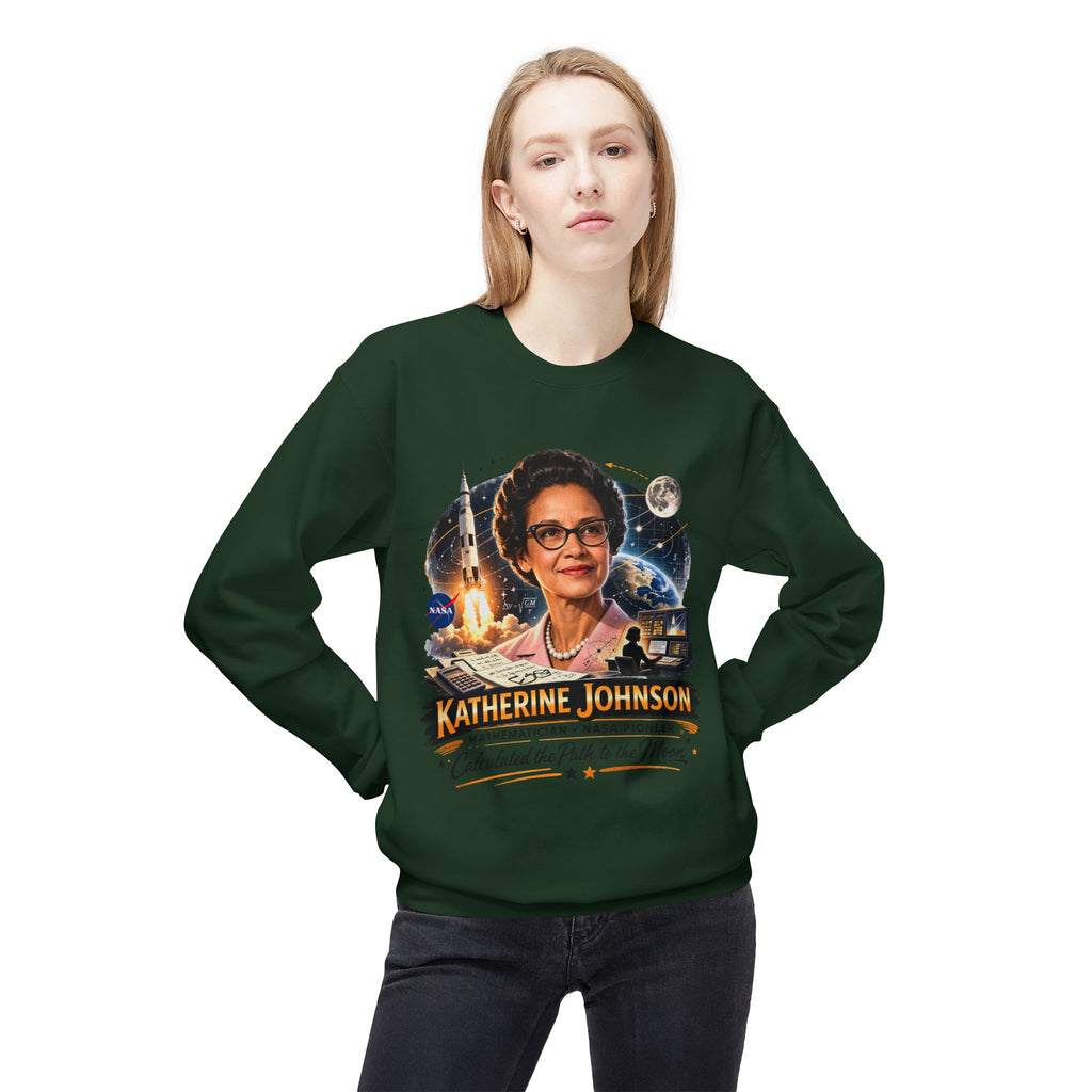 Katherine Johnson Tribute Sweatshirt — NASA Mathematician 'Calculated the Path to the Moon' Crewneck
