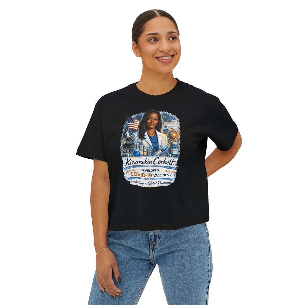 Kizzmekia Corbett Immunologist Tribute Boxy Graphic Tee