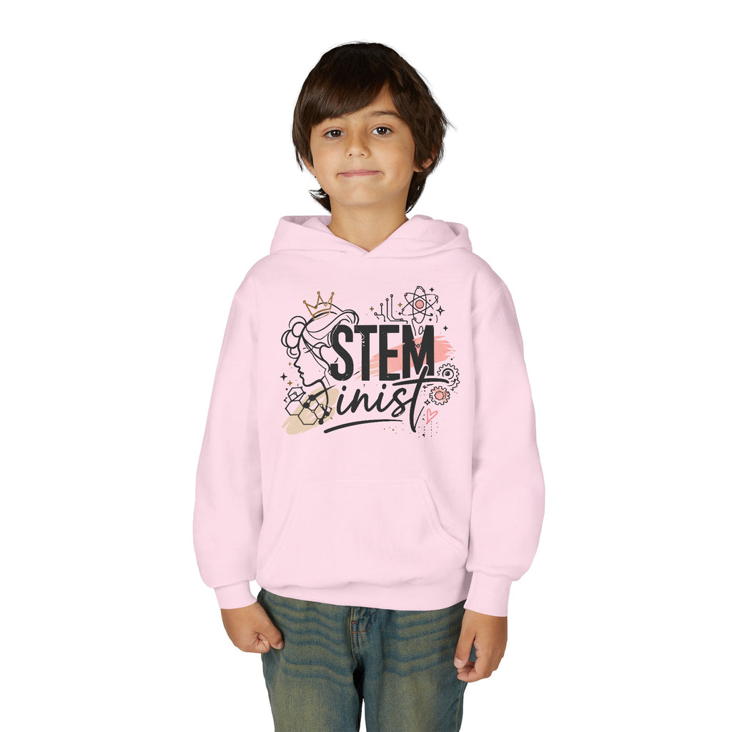 Youth STEMinist Crown Hoodie — Girls Science, Engineering, Math Empowerment Sweatshirt