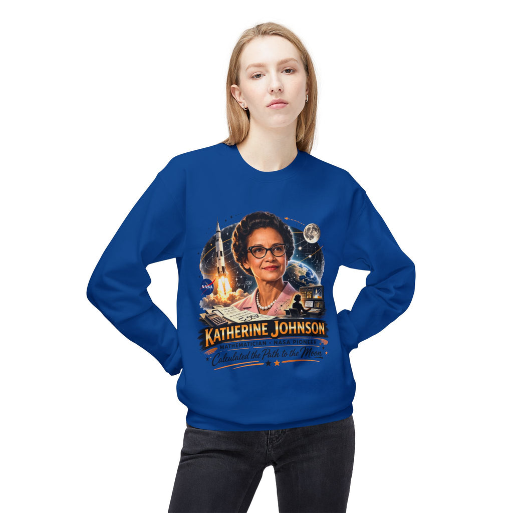 Katherine Johnson Tribute Sweatshirt — NASA Mathematician 'Calculated the Path to the Moon' Crewneck