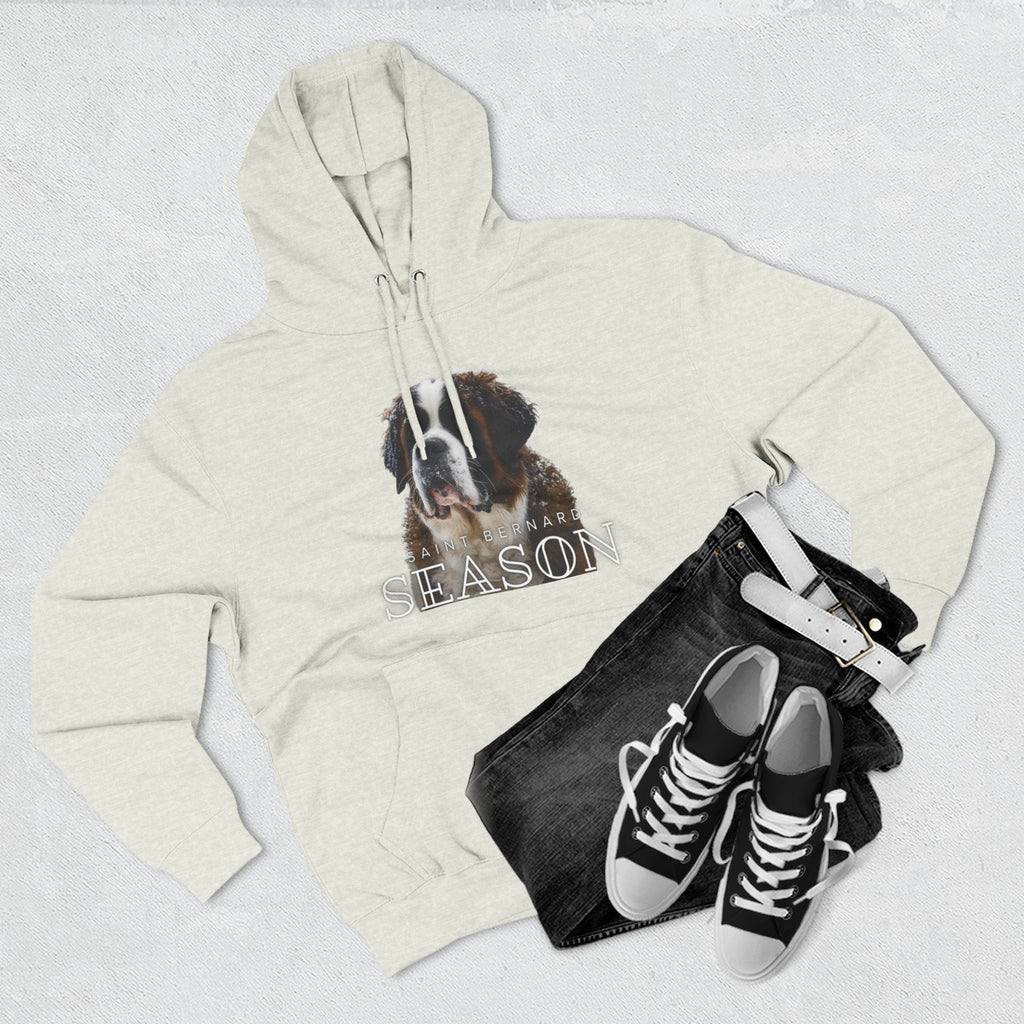 St. Bernard 'Season' Hoodie — Cozy Dog Portrait Fleece Hoodie