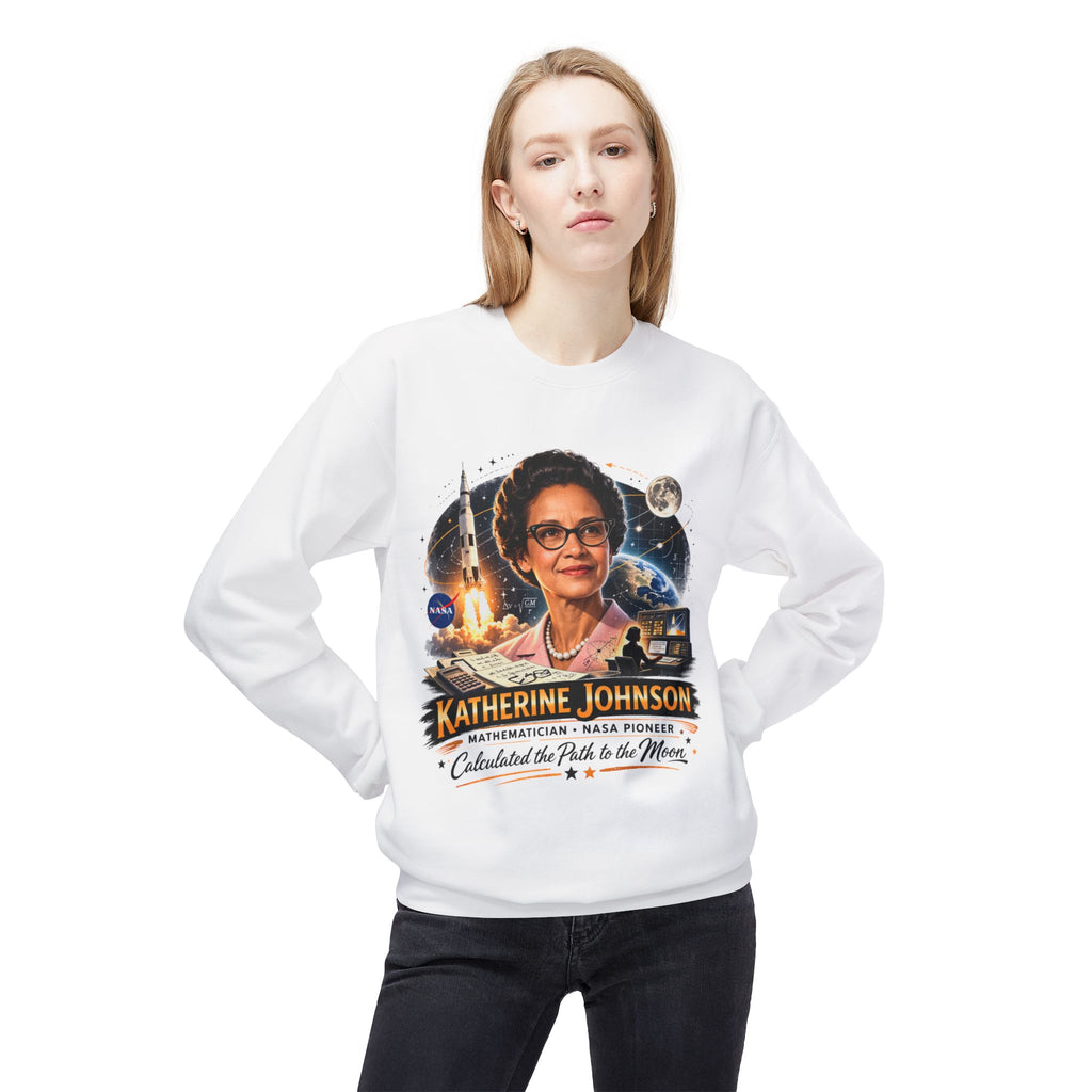 Katherine Johnson Tribute Sweatshirt — NASA Mathematician 'Calculated the Path to the Moon' Crewneck