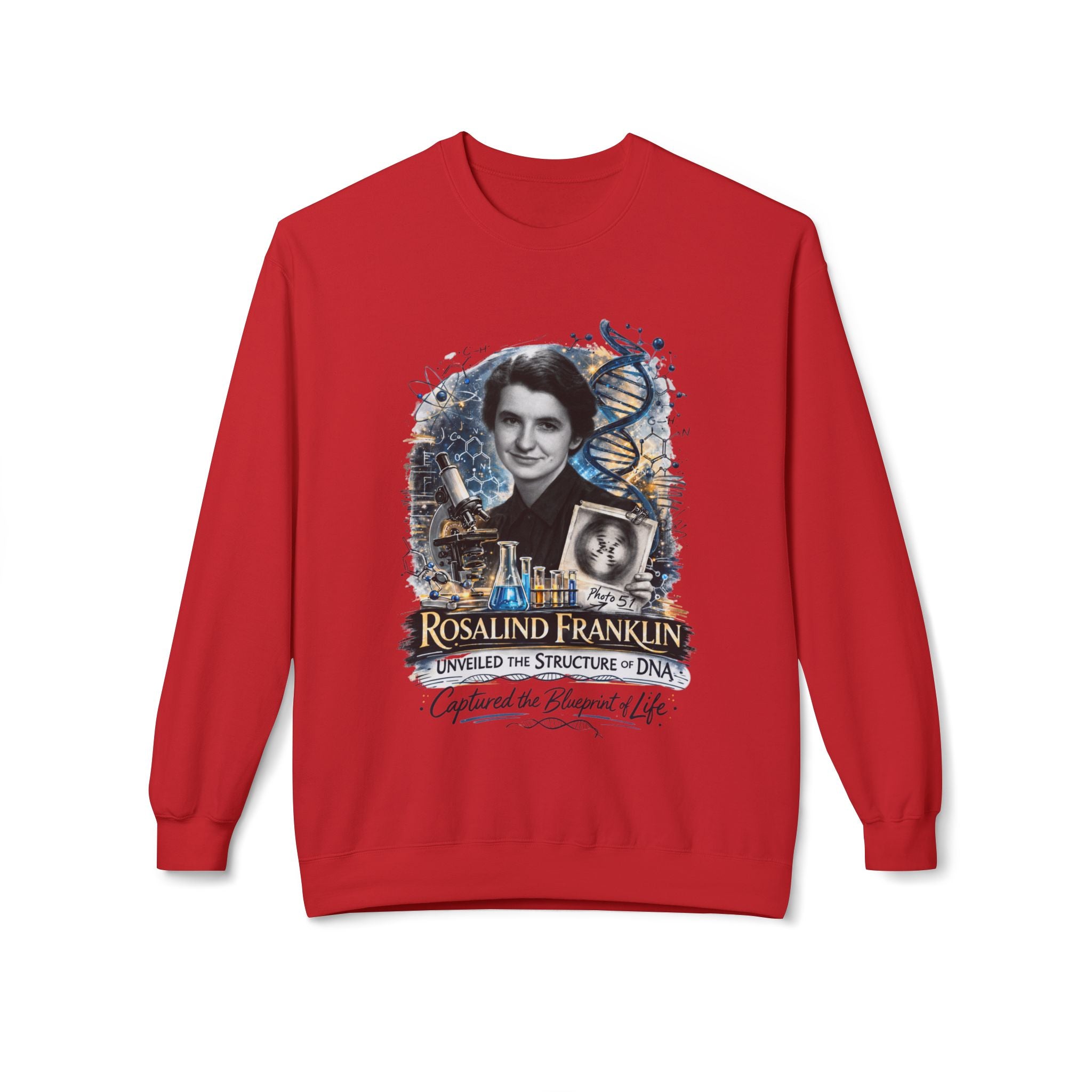 Rosalind Franklin Chemist Crewneck Sweatshirt Scientist Tribute Pullover