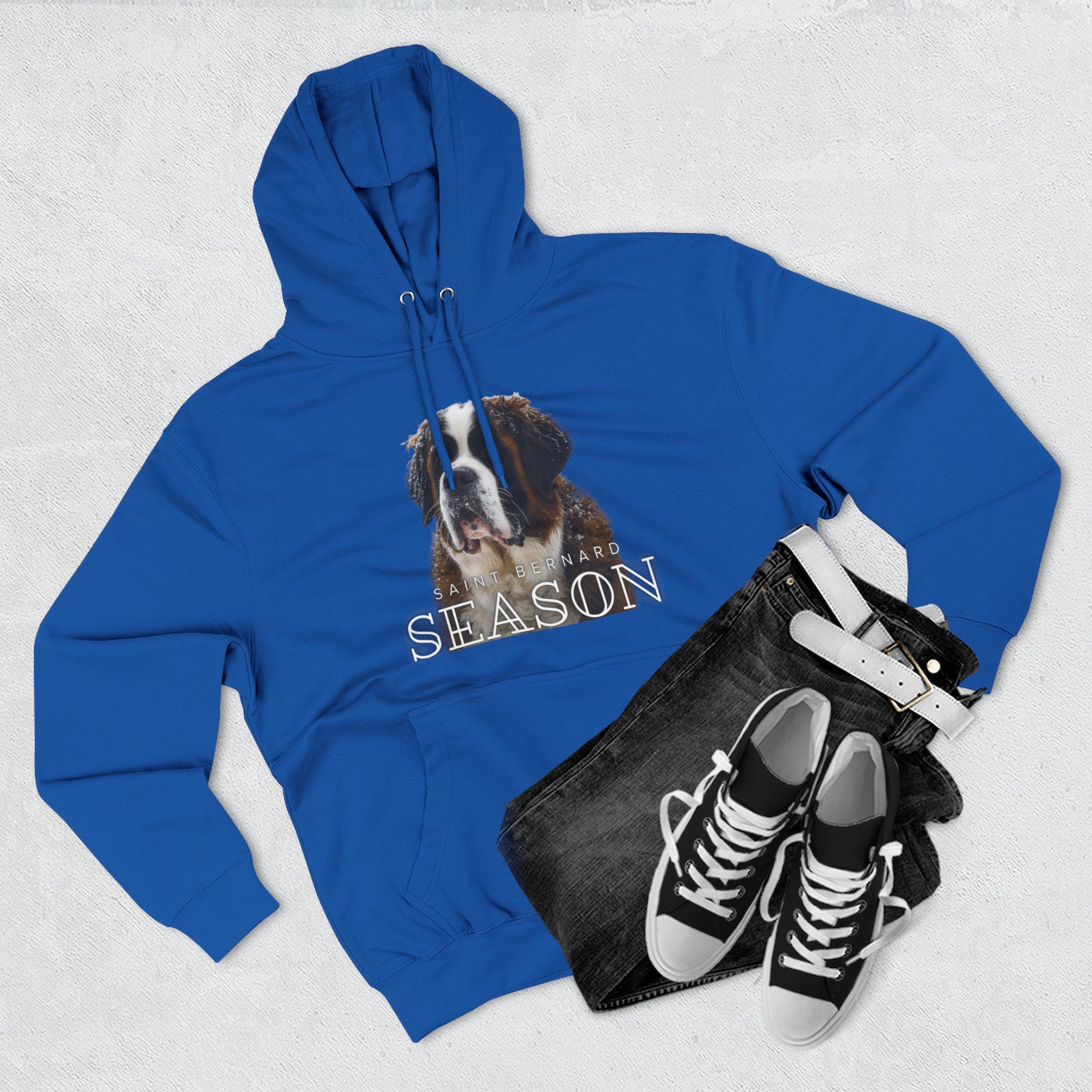 St. Bernard 'Season' Hoodie — Cozy Dog Portrait Fleece Hoodie