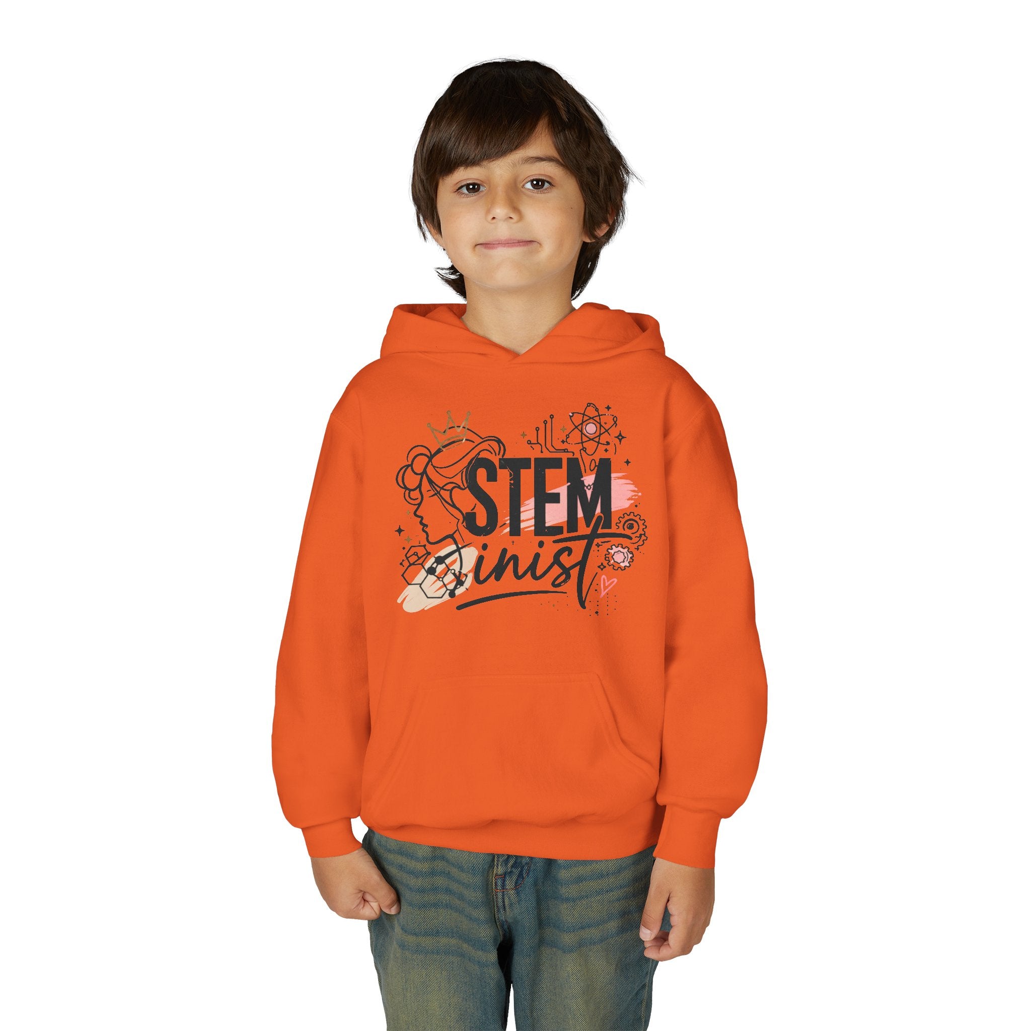 Youth STEMinist Crown Hoodie — Girls Science, Engineering, Math Empowerment Sweatshirt