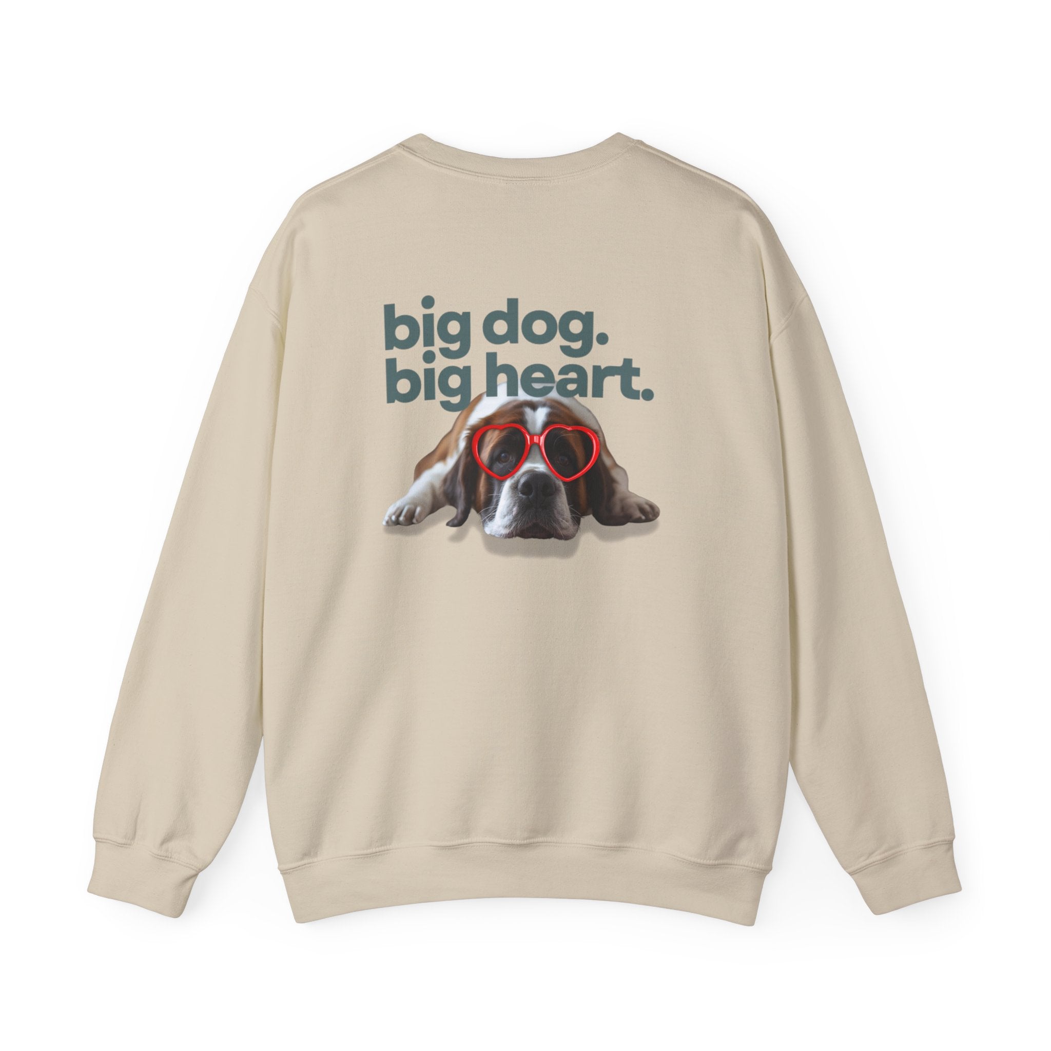 Saint Bernard Heart Glasses Sweatshirt - "big dog. big heart." Crewneck