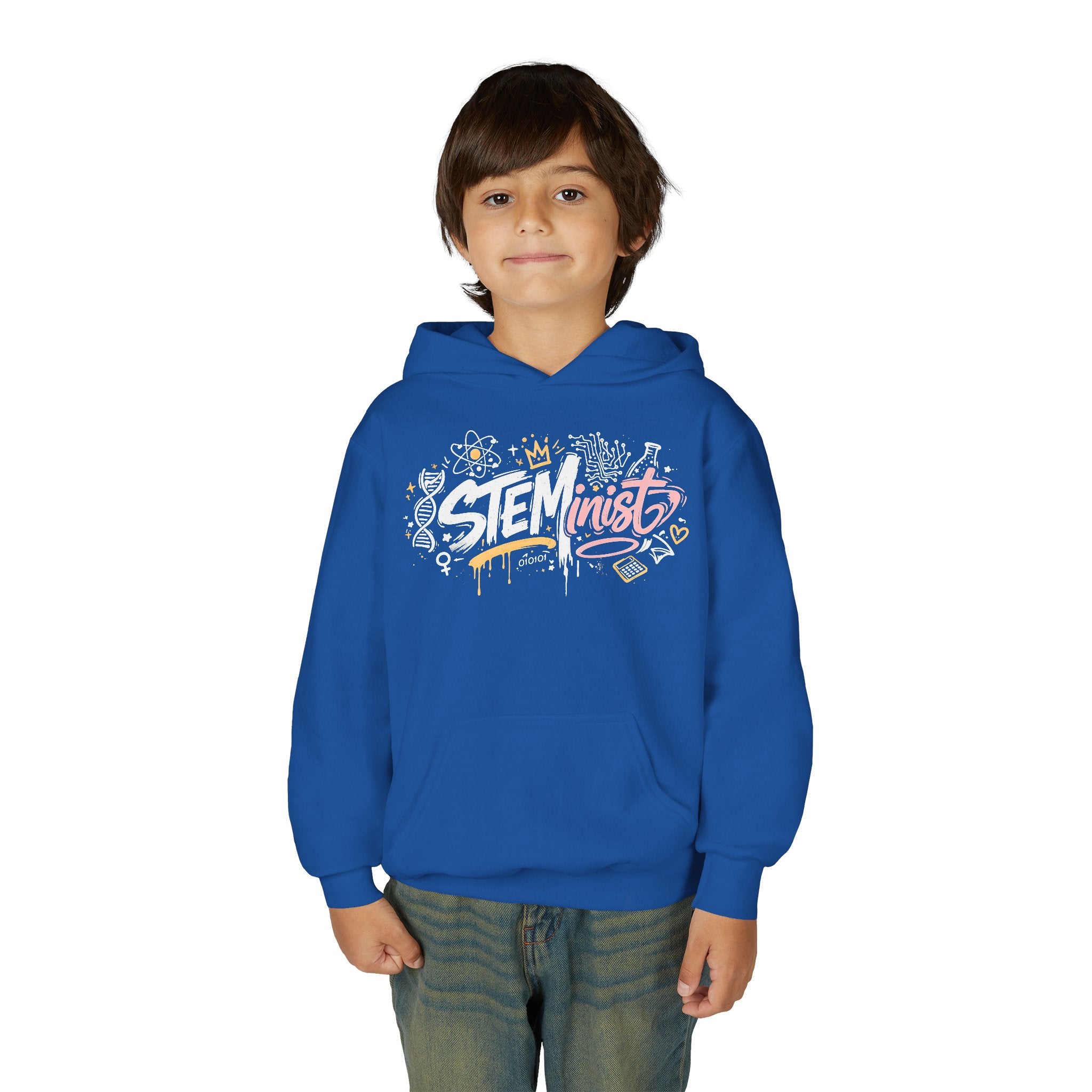 Youth STEMinist Graftti Hoodie — Girls Science, Engineering, Math Empowerment Sweatshirt