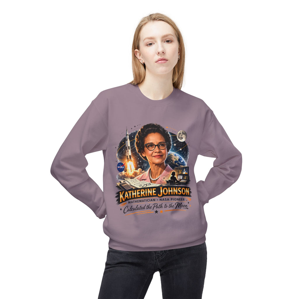 Katherine Johnson Tribute Sweatshirt — NASA Mathematician 'Calculated the Path to the Moon' Crewneck