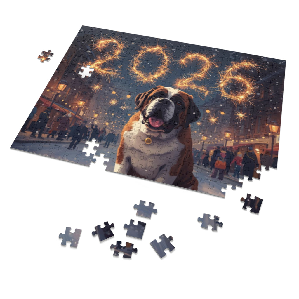 Saint Bernard with 2026 Sparklers Jigsaw Puzzle