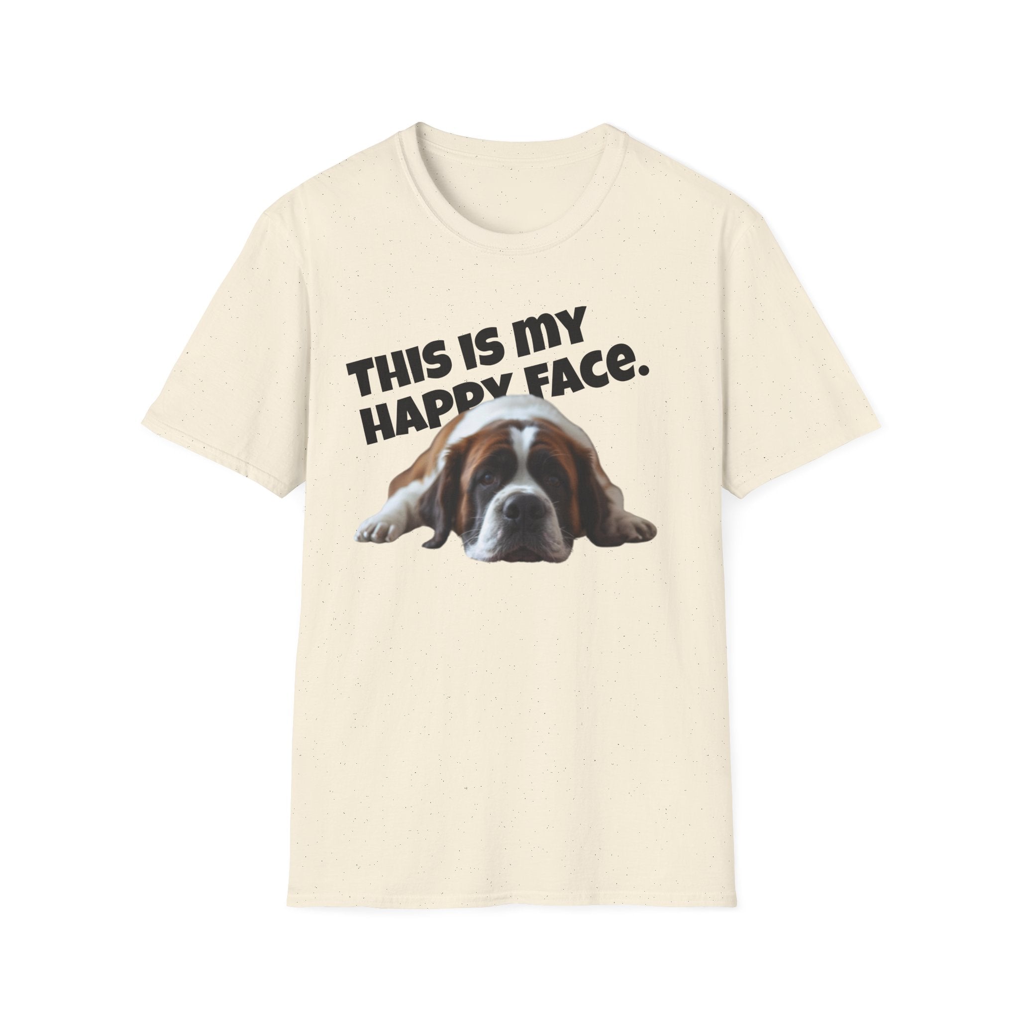 Saint Bernard This Is My Happy Face T-Shirt | Dog Mom Tee