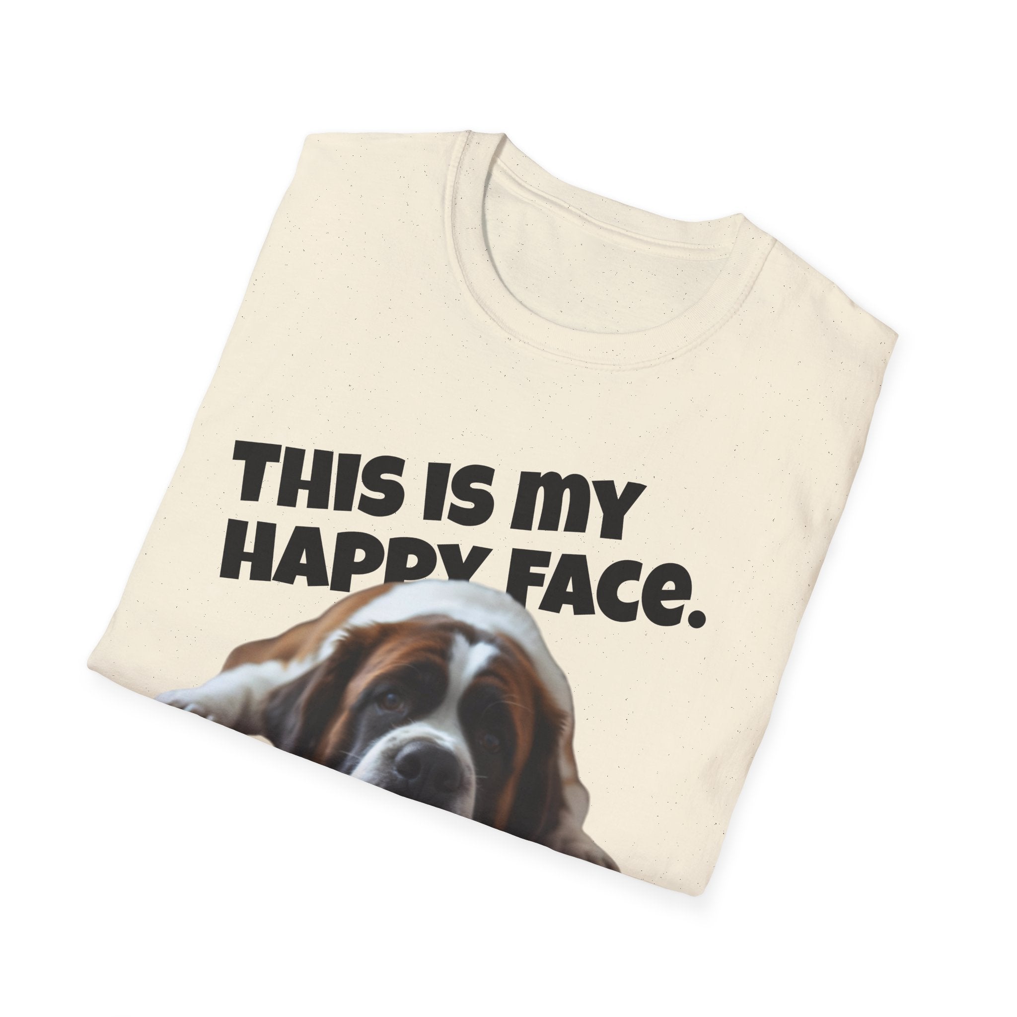 Saint Bernard This Is My Happy Face T-Shirt | Dog Mom Tee