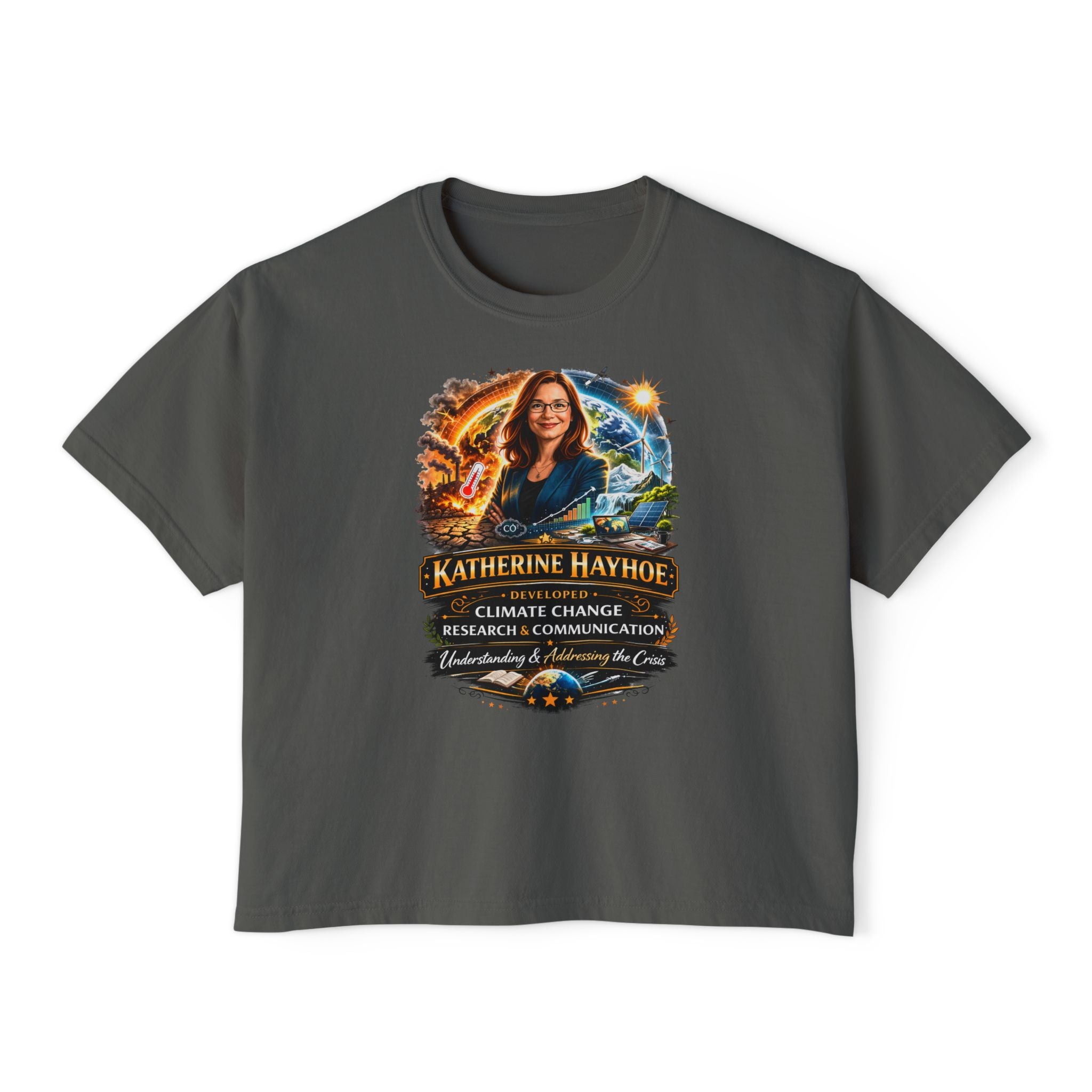 Katherine Hayhoe Climate Change Research - Boxy Graphic Shirt