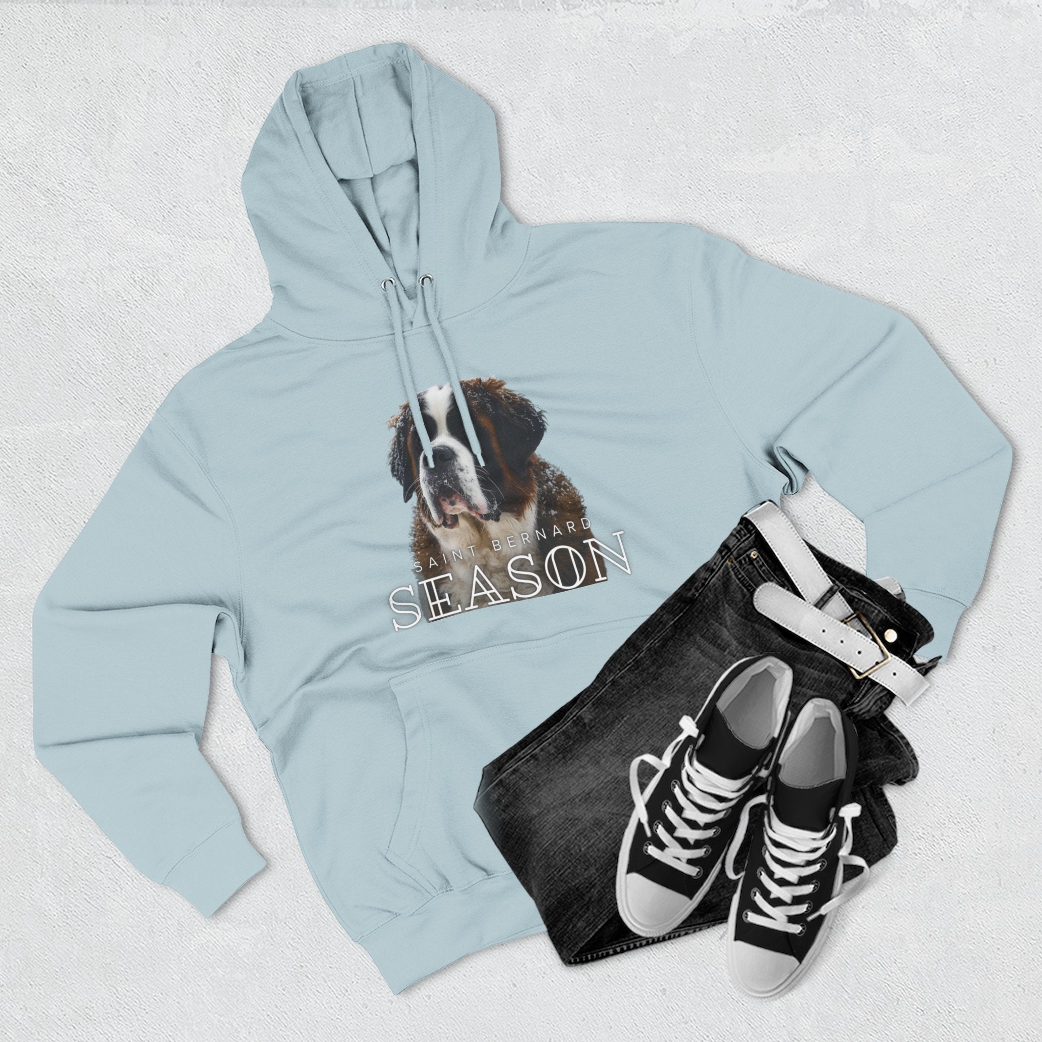 St. Bernard 'Season' Hoodie — Cozy Dog Portrait Fleece Hoodie