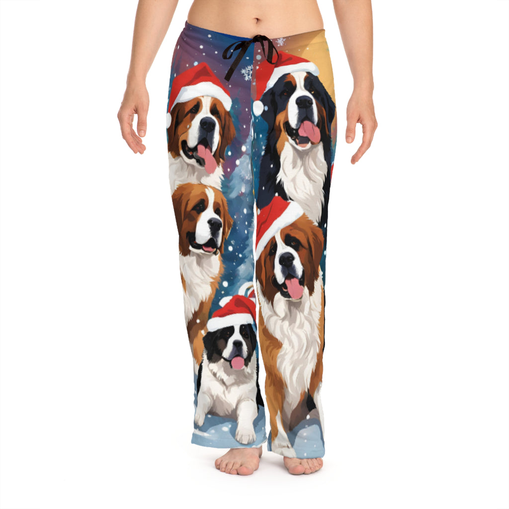 Saint Bernard Christmas Pajama Pants – Festive Holiday Dog Sleepwear