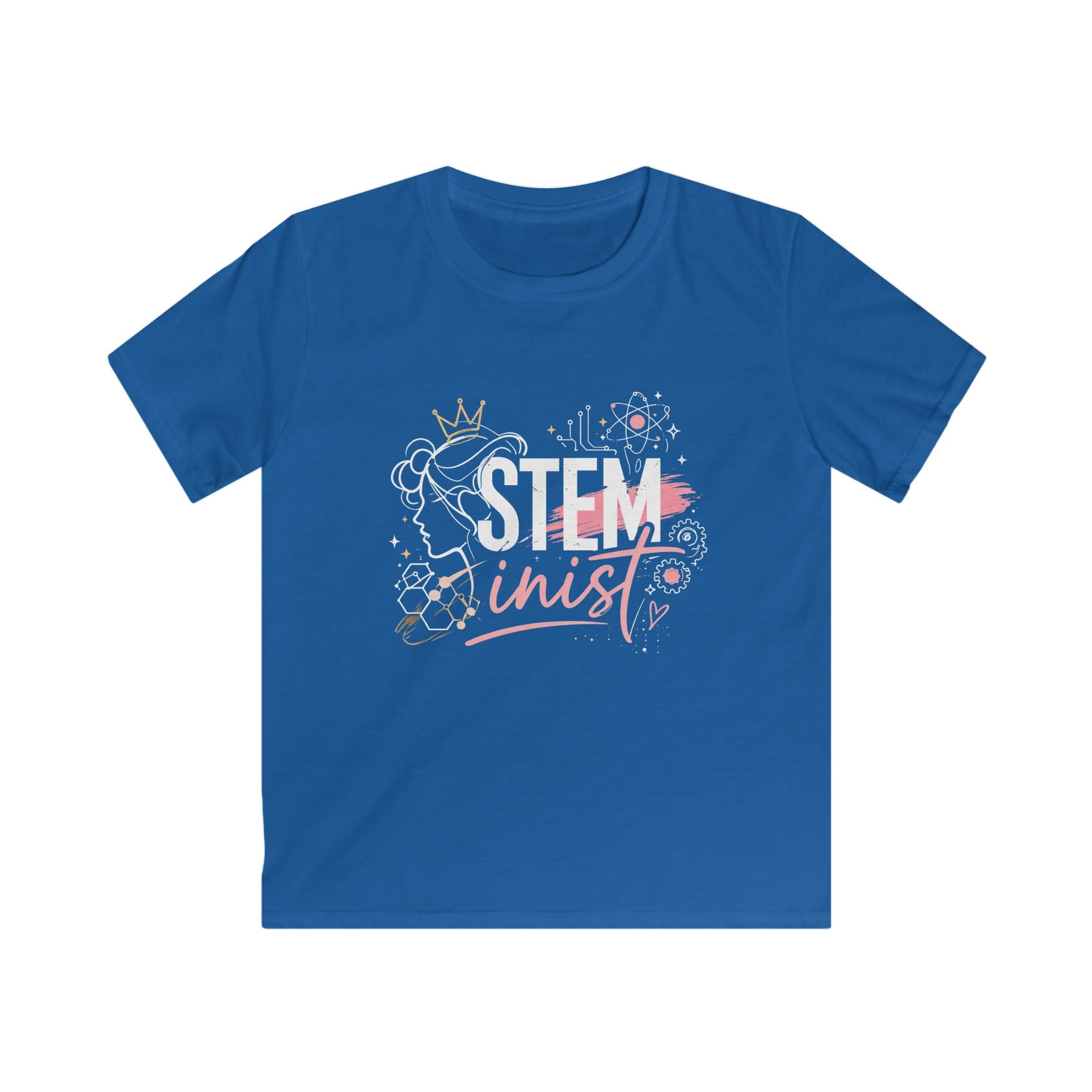 Kids STEMinist Crown T‑Shirt — Science, Math, & Engineering Graphic Tee for Girls