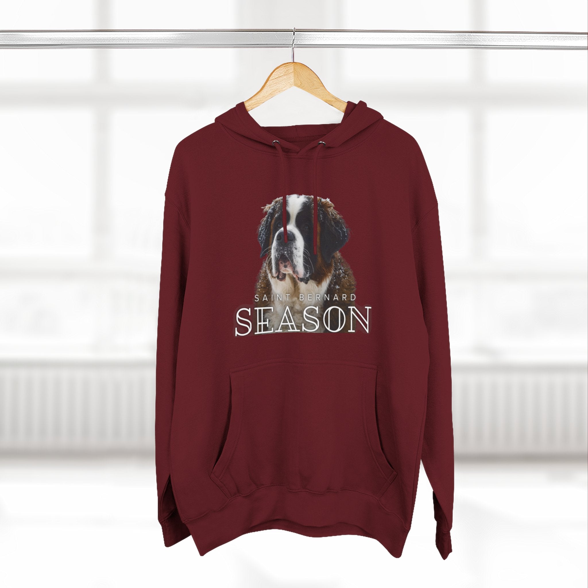 St. Bernard 'Season' Hoodie — Cozy Dog Portrait Fleece Hoodie