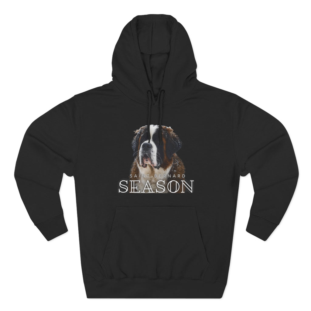 St. Bernard 'Season' Hoodie — Cozy Dog Portrait Fleece Hoodie