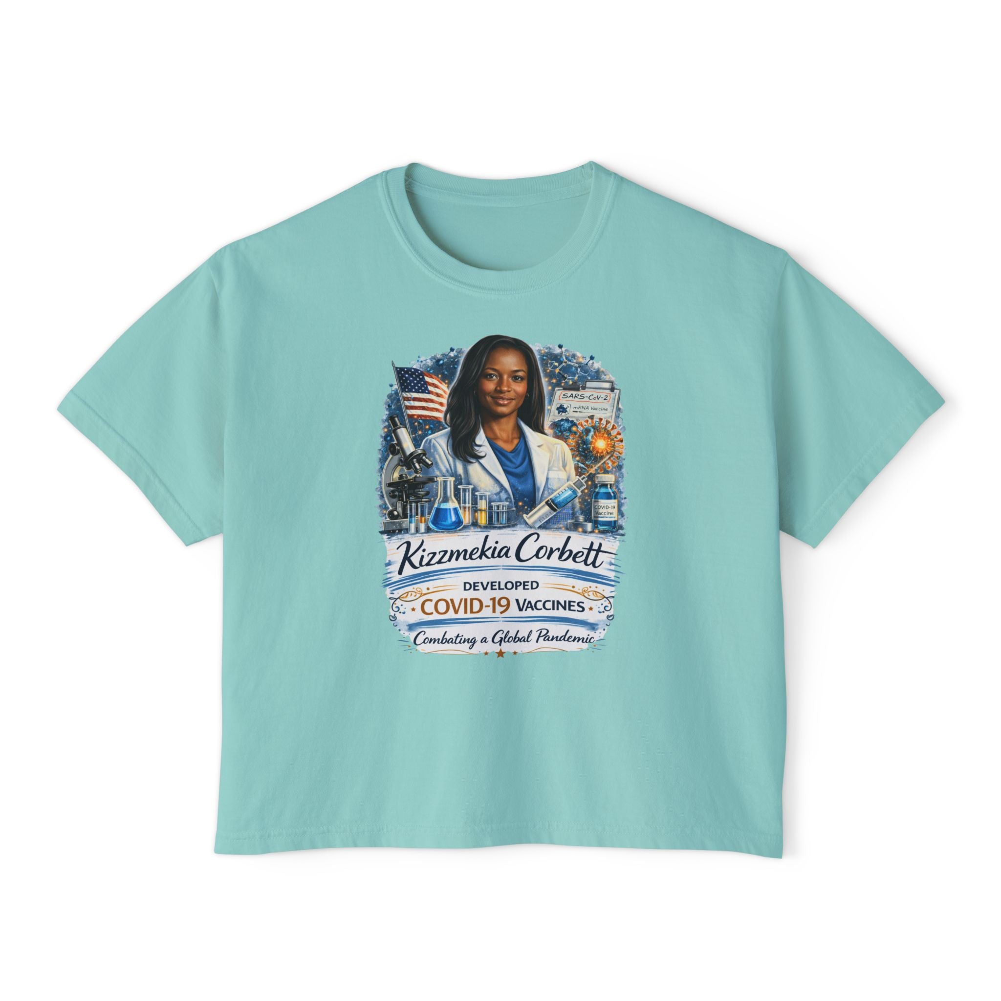 Kizzmekia Corbett Immunologist Tribute Boxy Graphic Tee
