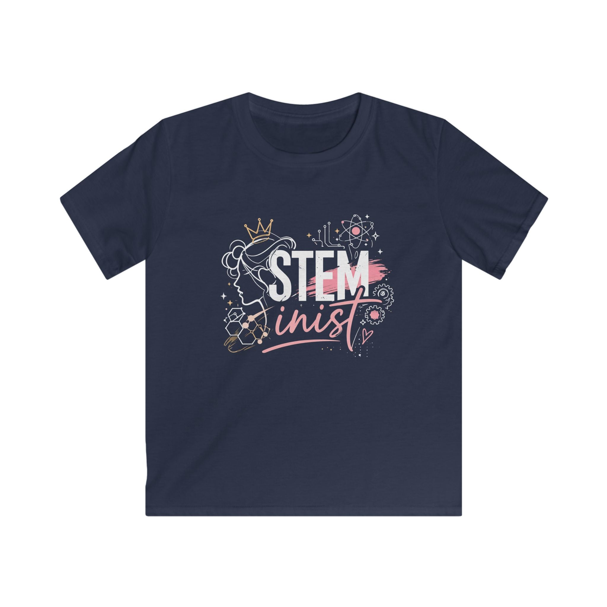 Kids STEMinist Crown T‑Shirt — Science, Math, & Engineering Graphic Tee for Girls