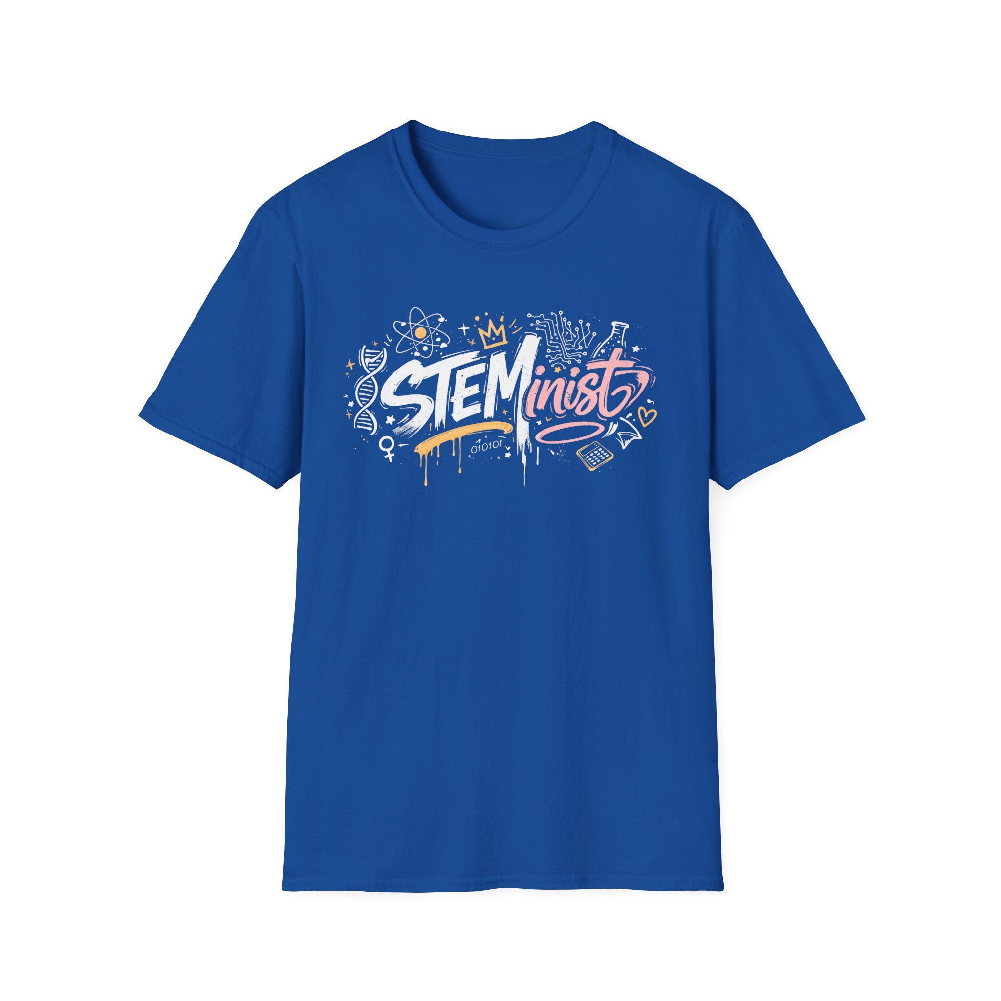 Adult STEMinist Graffiti T-Shirt — Feminist Science Design for Women in STEM
