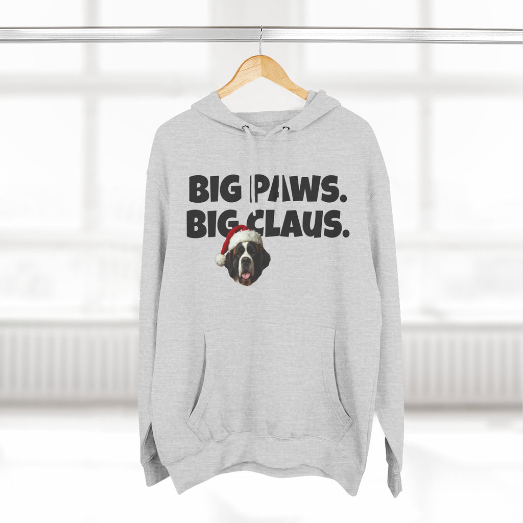 Big Paws, Big Claus St. Bernard Christmas Hoodie