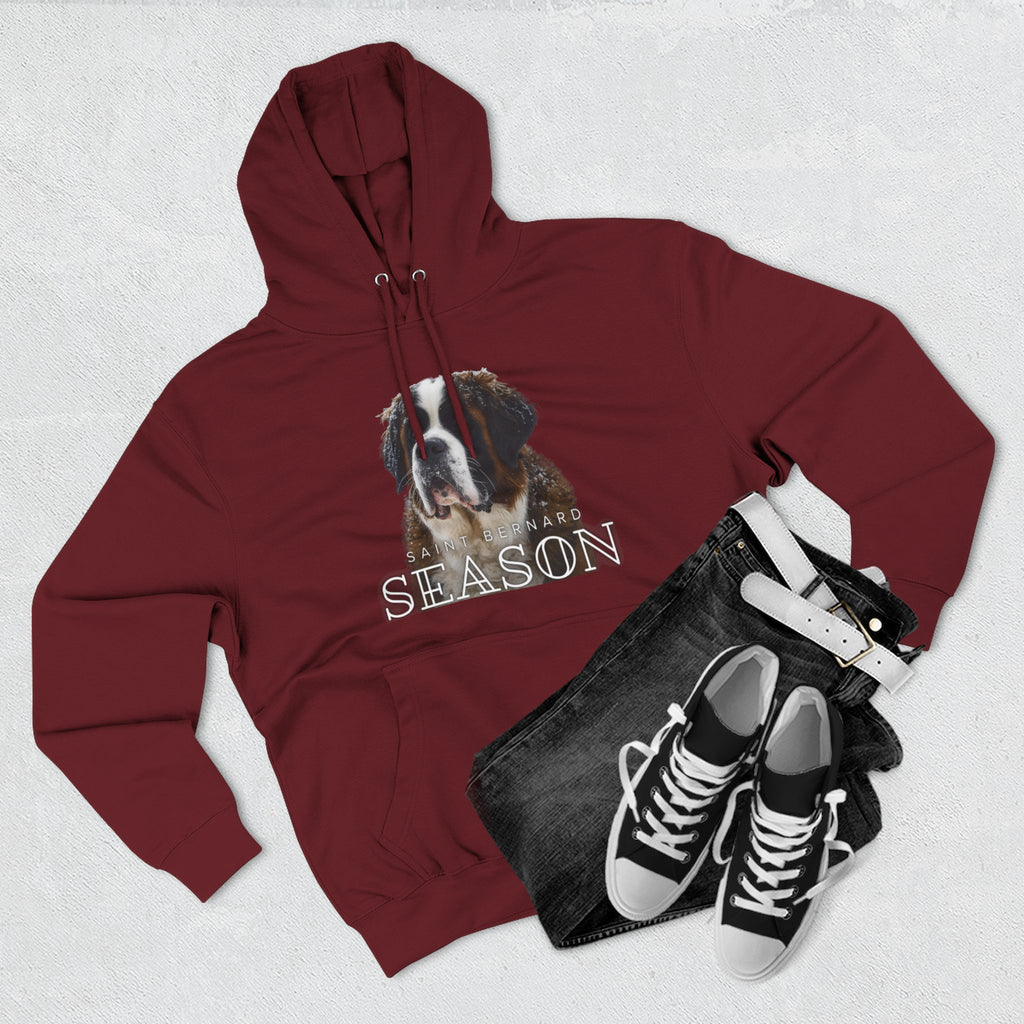 St. Bernard 'Season' Hoodie — Cozy Dog Portrait Fleece Hoodie