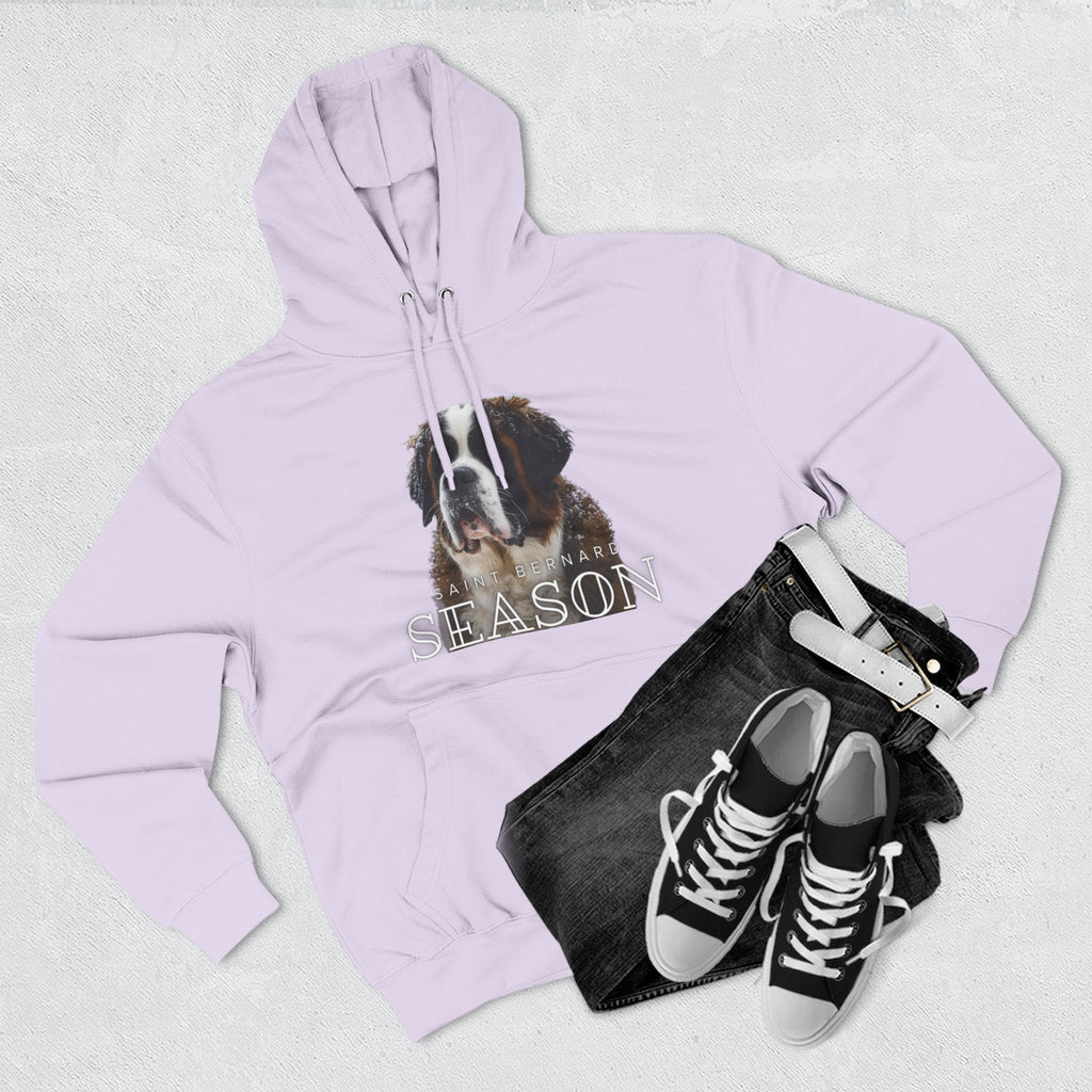 St. Bernard 'Season' Hoodie — Cozy Dog Portrait Fleece Hoodie