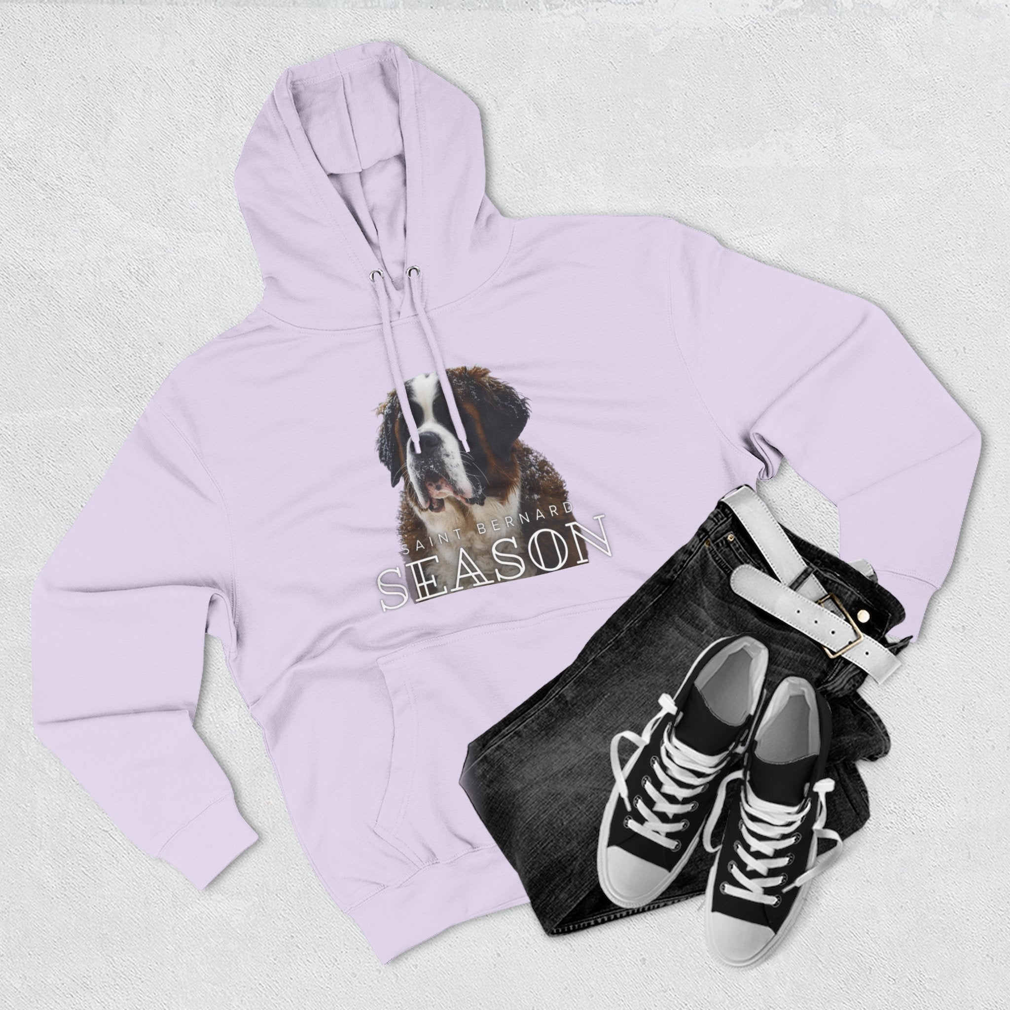 St. Bernard 'Season' Hoodie — Cozy Dog Portrait Fleece Hoodie