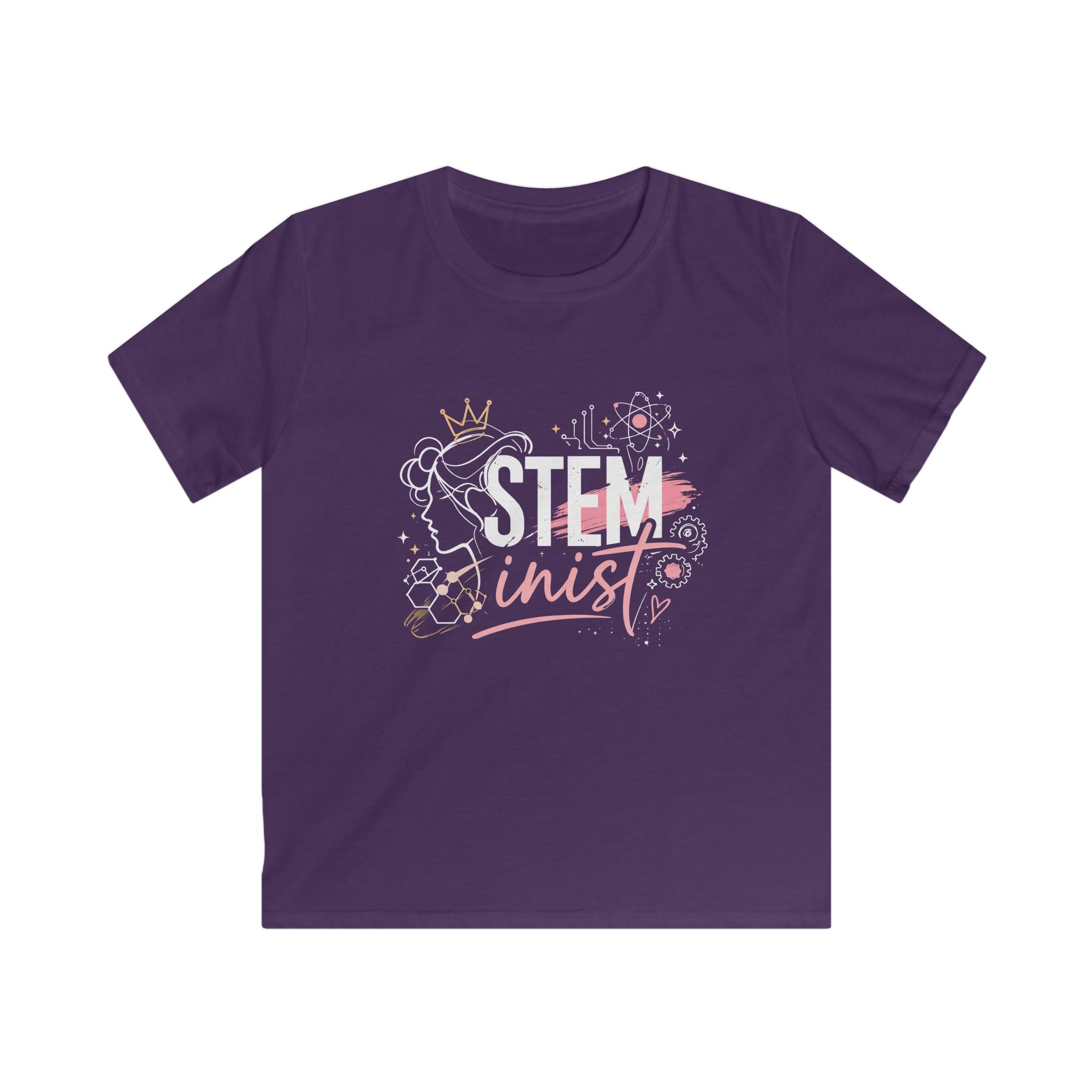 Kids STEMinist Crown T‑Shirt — Science, Math, & Engineering Graphic Tee for Girls