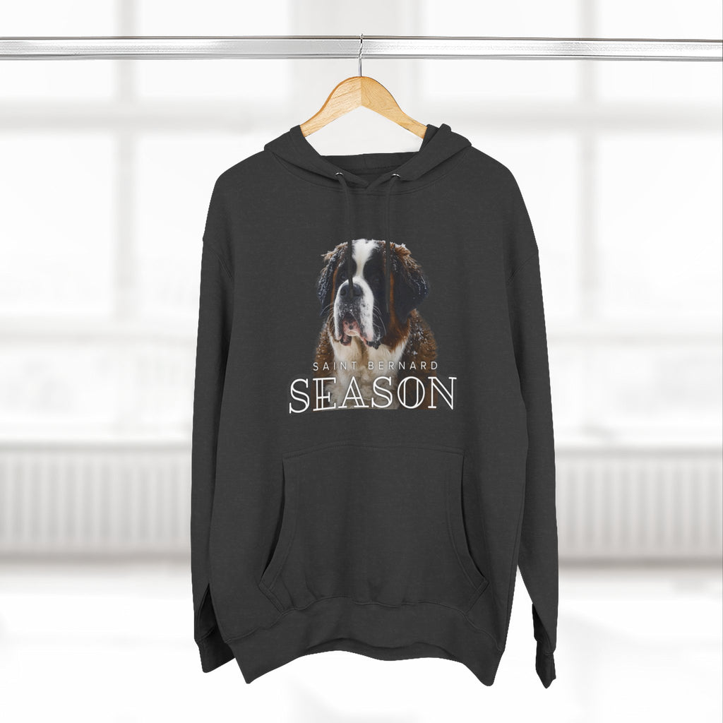 St. Bernard 'Season' Hoodie — Cozy Dog Portrait Fleece Hoodie