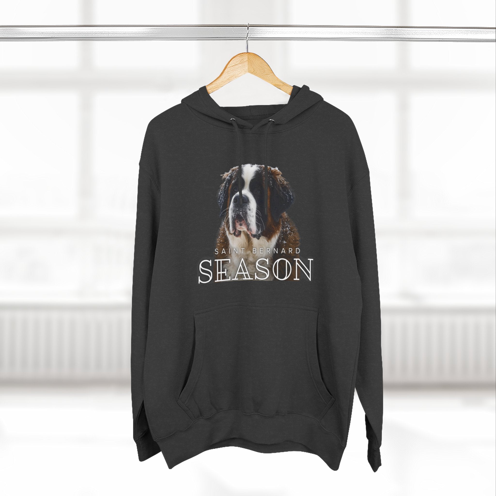 St. Bernard 'Season' Hoodie — Cozy Dog Portrait Fleece Hoodie
