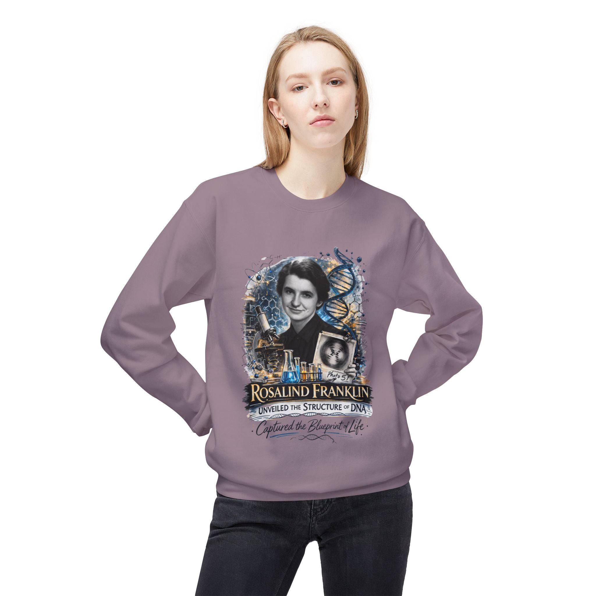 Rosalind Franklin Chemist Crewneck Sweatshirt Scientist Tribute Pullover