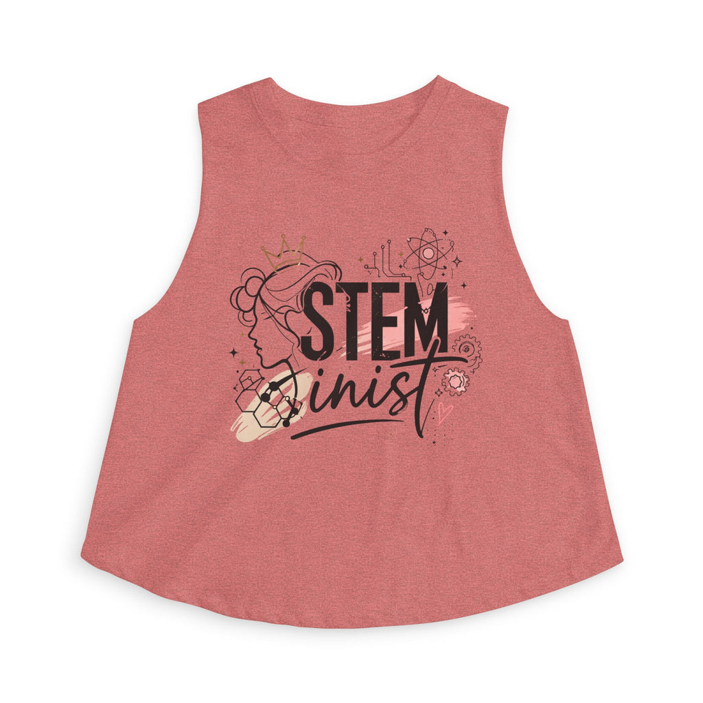 STEMinist Crown Women's Crop Top Feminist Science Graphic Tank for Girls, Engineers & STEM Students