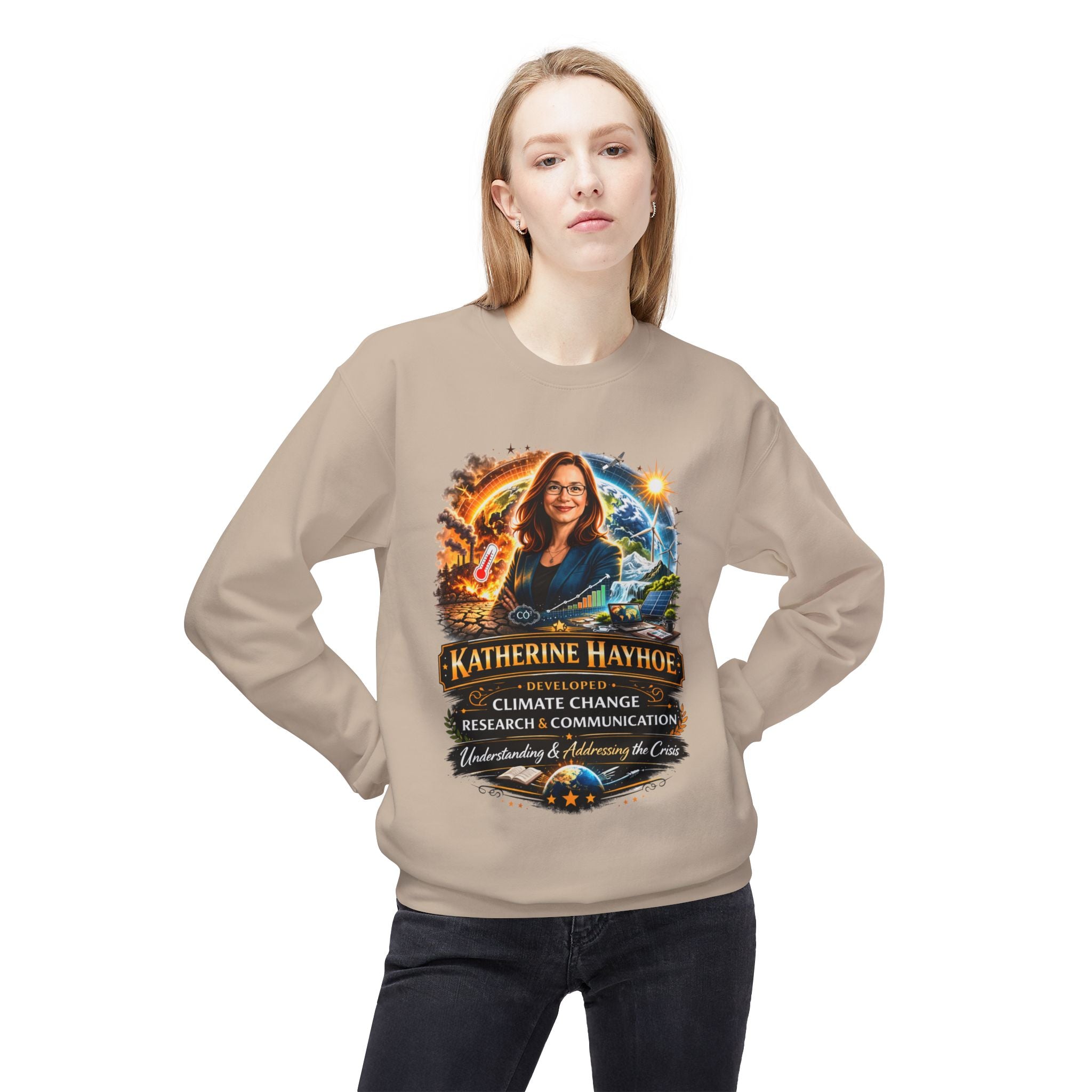Katherine Hayhoe Climate Scientist Crewneck Sweatshirt Scientist Tribute Pullover
