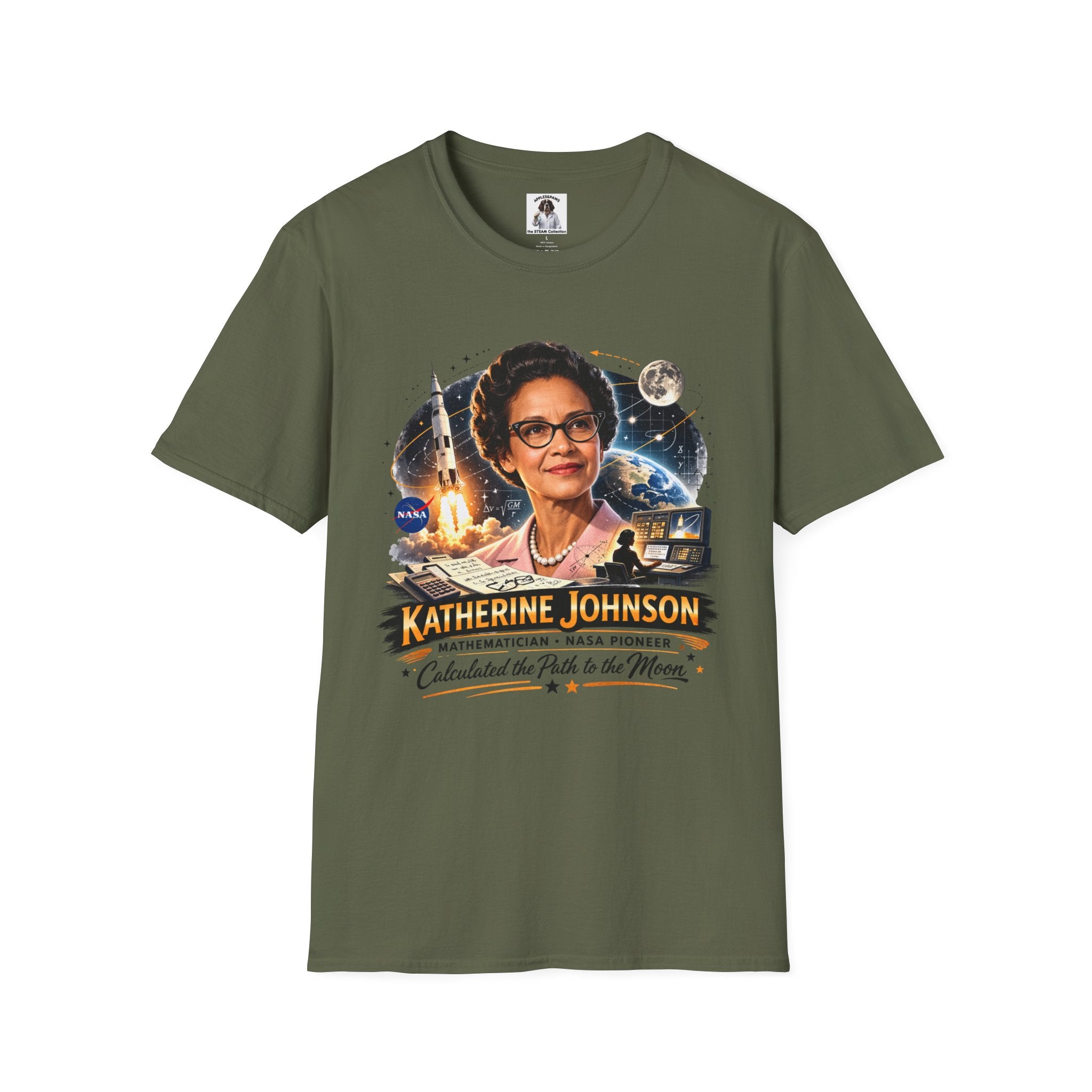 Katherine Johnson Tribute T-Shirt — Celebrating ‘Calculated the Path to the Moon’ NASA Math Pioneer