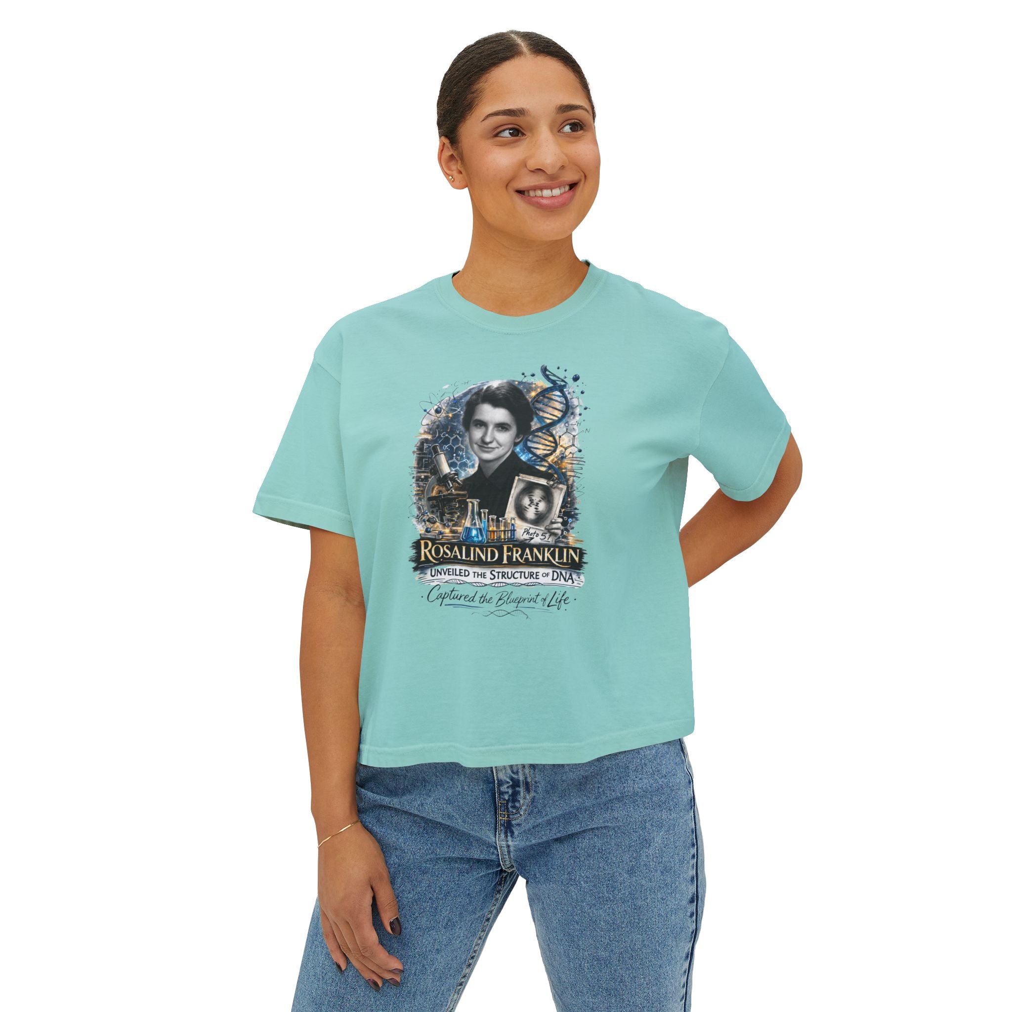 Rosalind Franklin Physical Chemist Tribute Boxy Graphic Tee