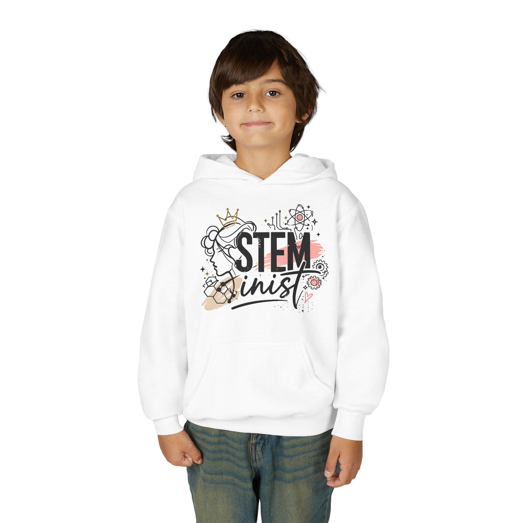 Youth STEMinist Crown Hoodie — Girls Science, Engineering, Math Empowerment Sweatshirt