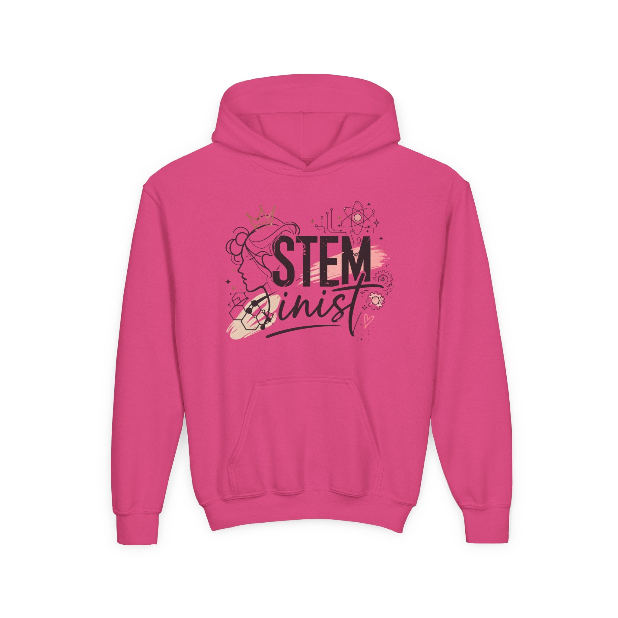 Youth STEMinist Crown Hoodie — Girls Science, Engineering, Math Empowerment Sweatshirt