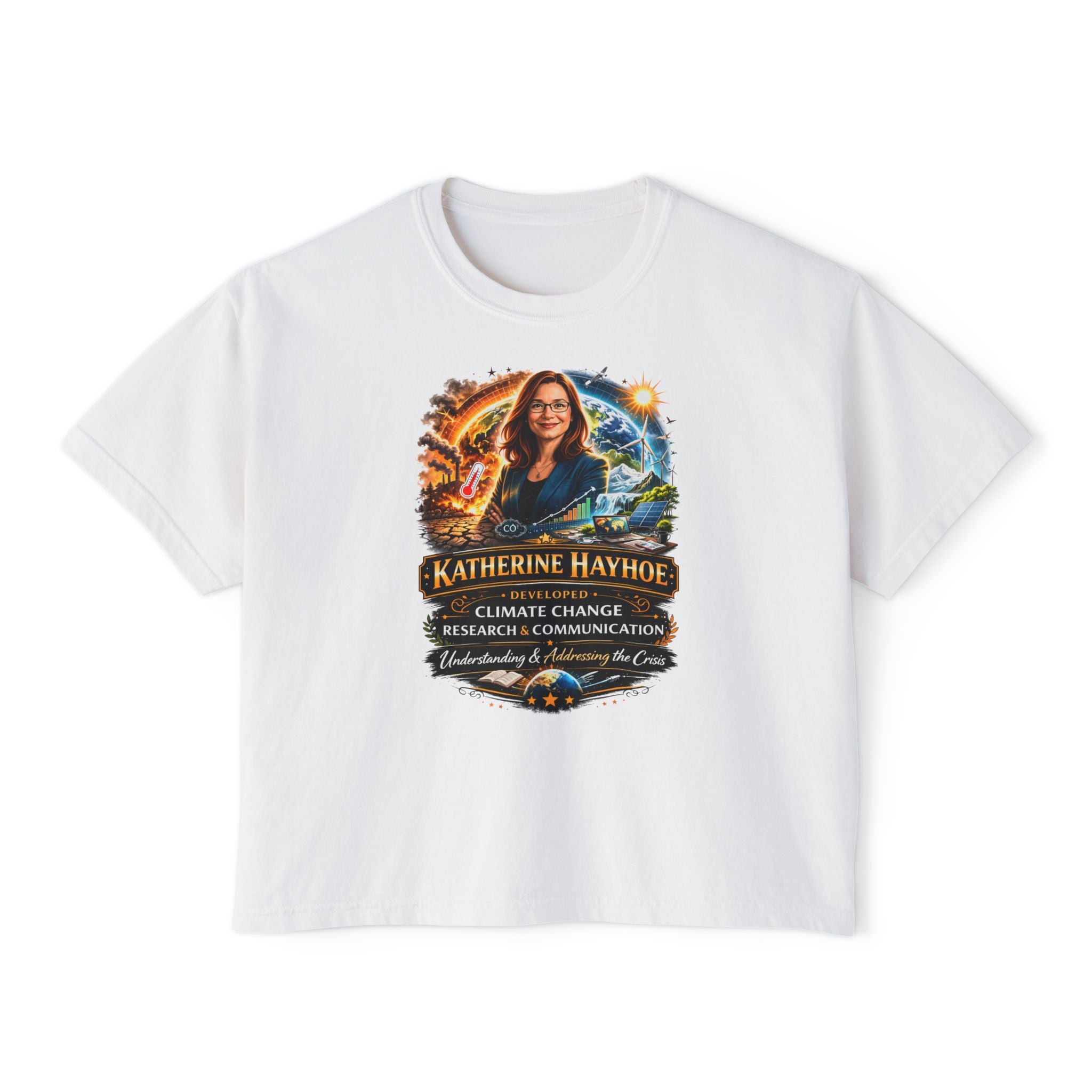 Katherine Hayhoe Climate Change Research - Boxy Graphic Shirt