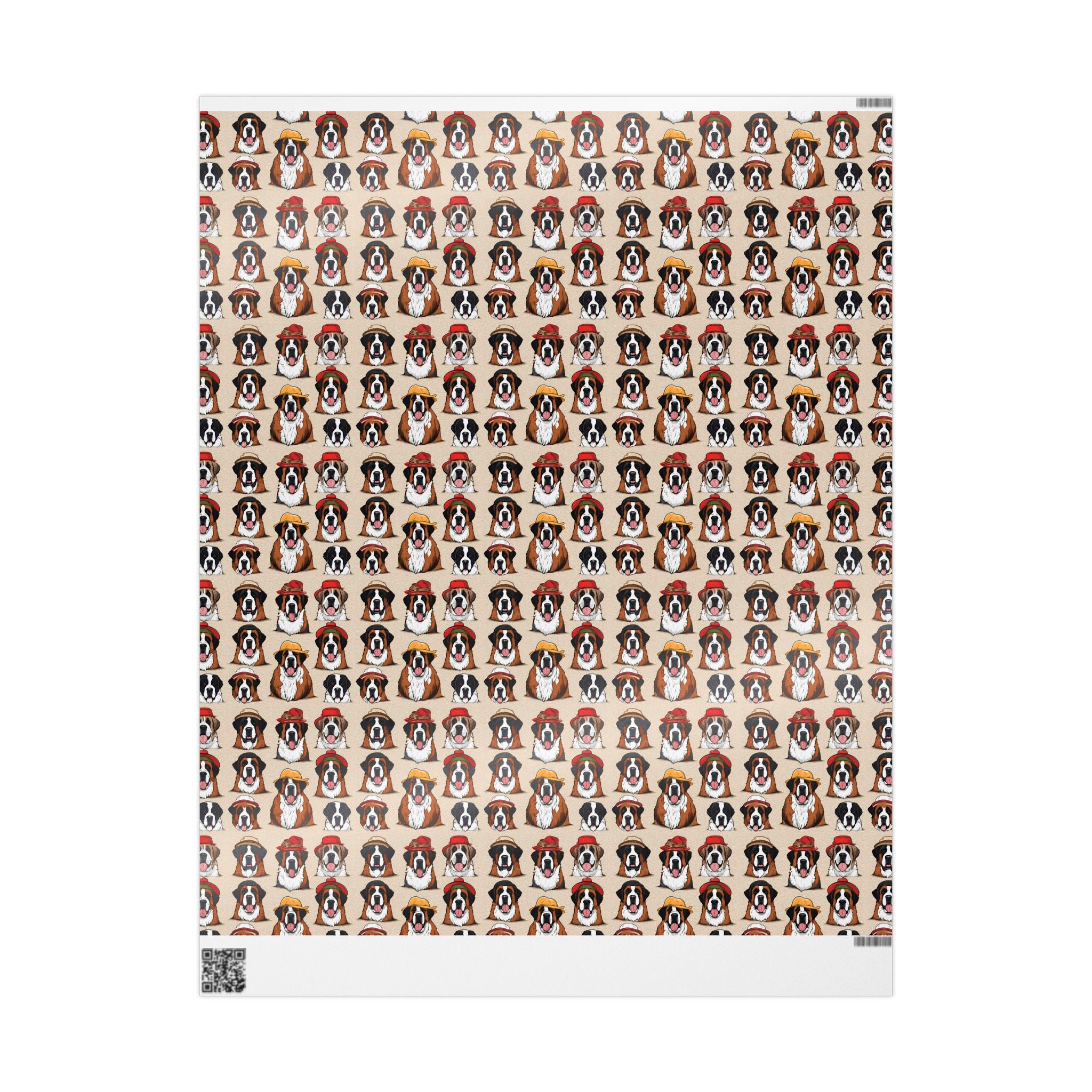 Saint Bernard Wrapping Paper Roll — Festive Saint Bernard Pattern Holiday Gift Wrap