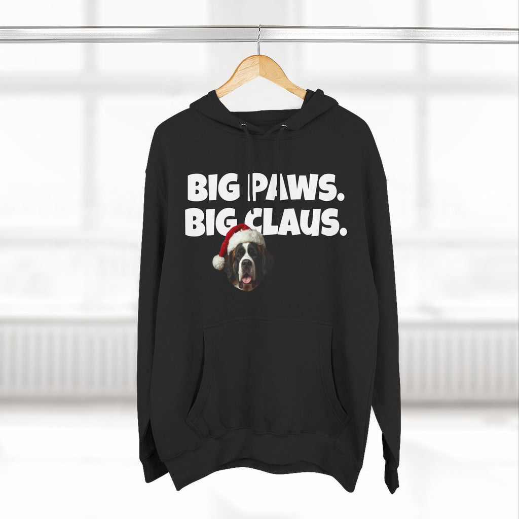 Big Paws, Big Claus St. Bernard Christmas Hoodie
