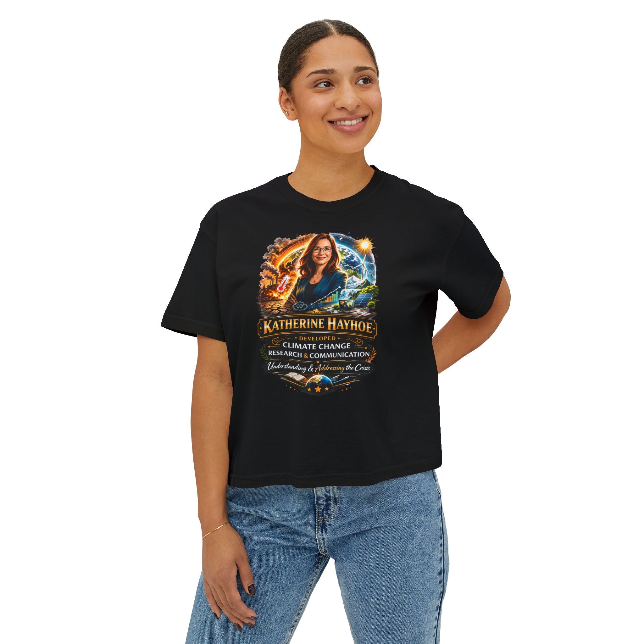 Katherine Hayhoe Climate Change Research - Boxy Graphic Shirt