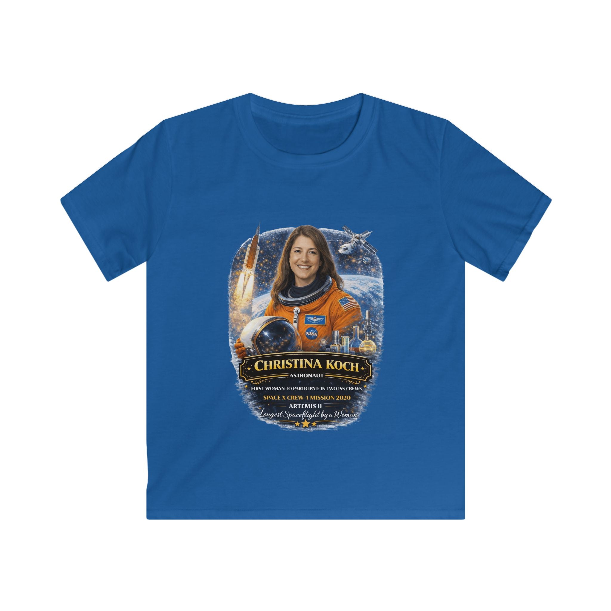 Kids Christina Koch Tribute T‑Shirt — Artemis II NASA Astronaut Tribute Tee