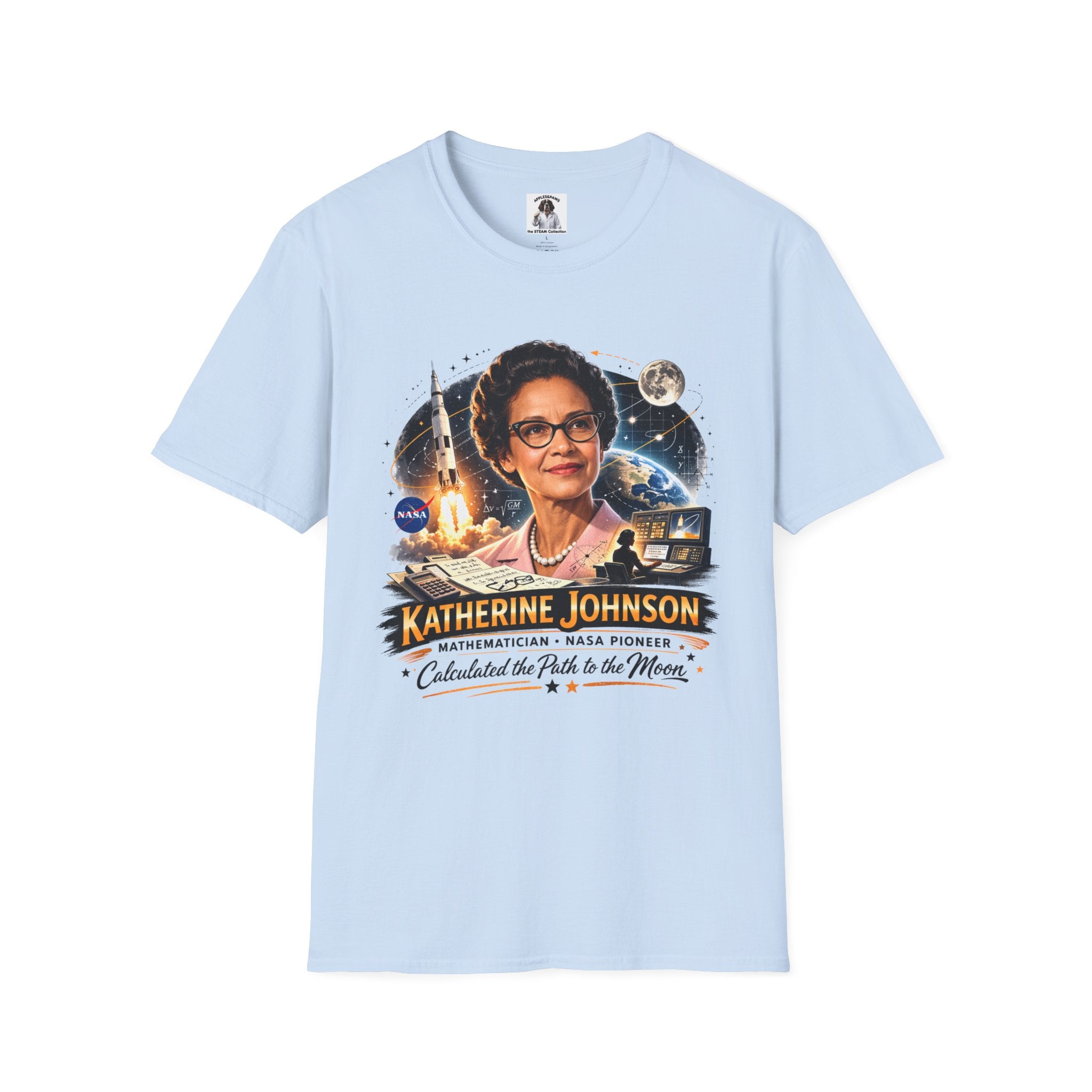 Katherine Johnson Tribute T-Shirt — Celebrating ‘Calculated the Path to the Moon’ NASA Math Pioneer